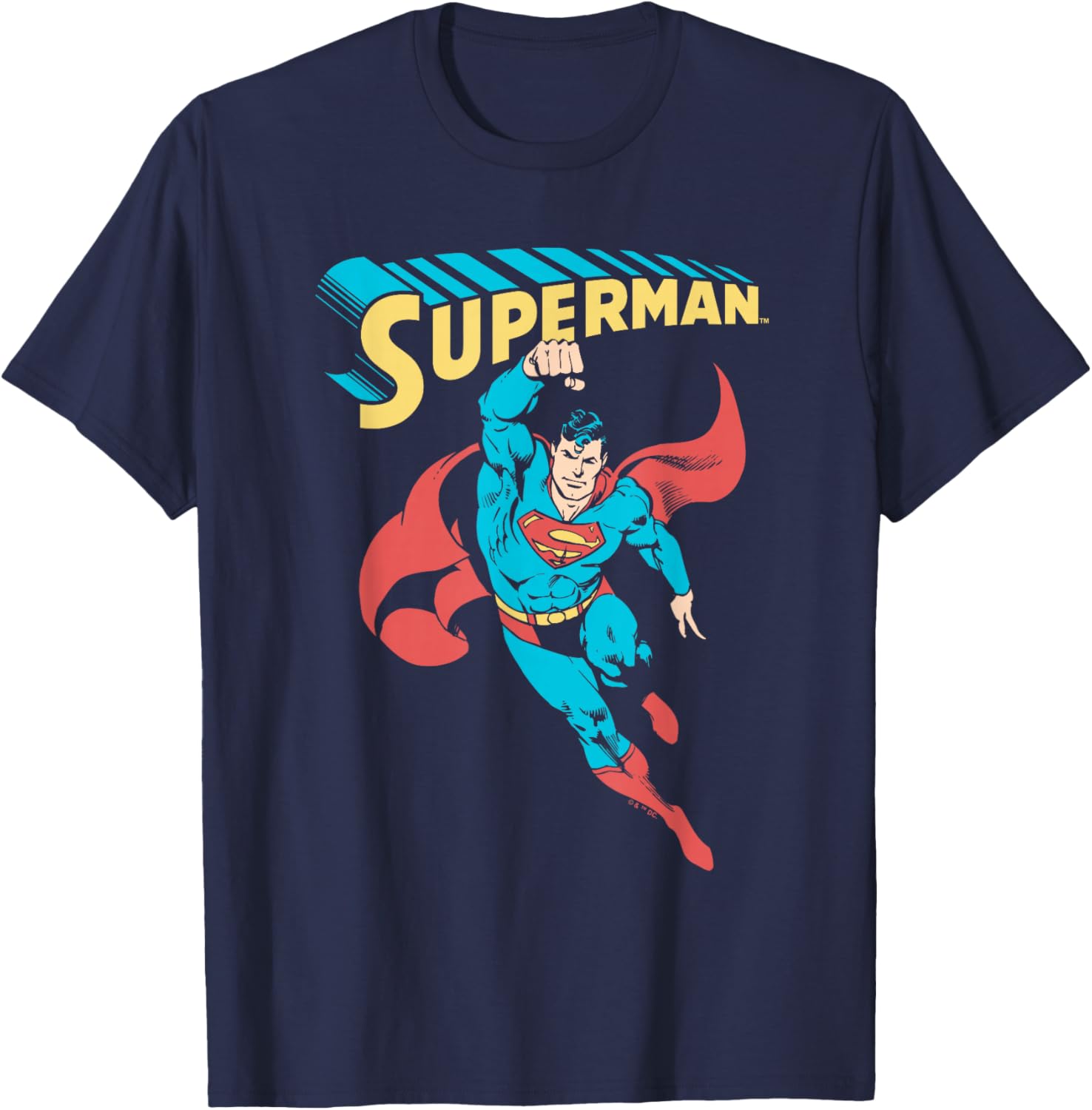 Superman Superhero V-Neck T-Shirt for Adults and Kids - Black, Classic Fit - 5