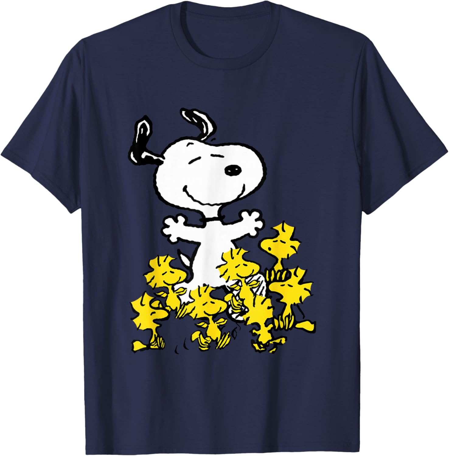 Peanuts Snoopy Chick Party Shirt Classic Fit Adult Black T-Shirt - 4