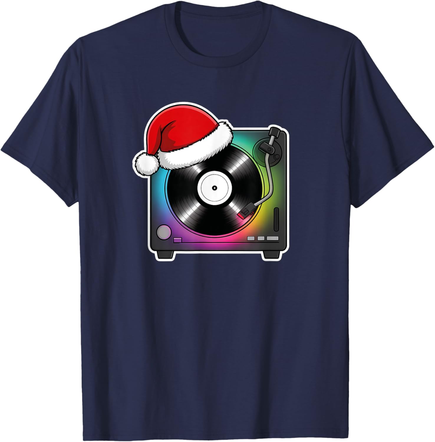Festive Christmas Turntable T-Shirt Perfect for Holiday Celebrations - 1