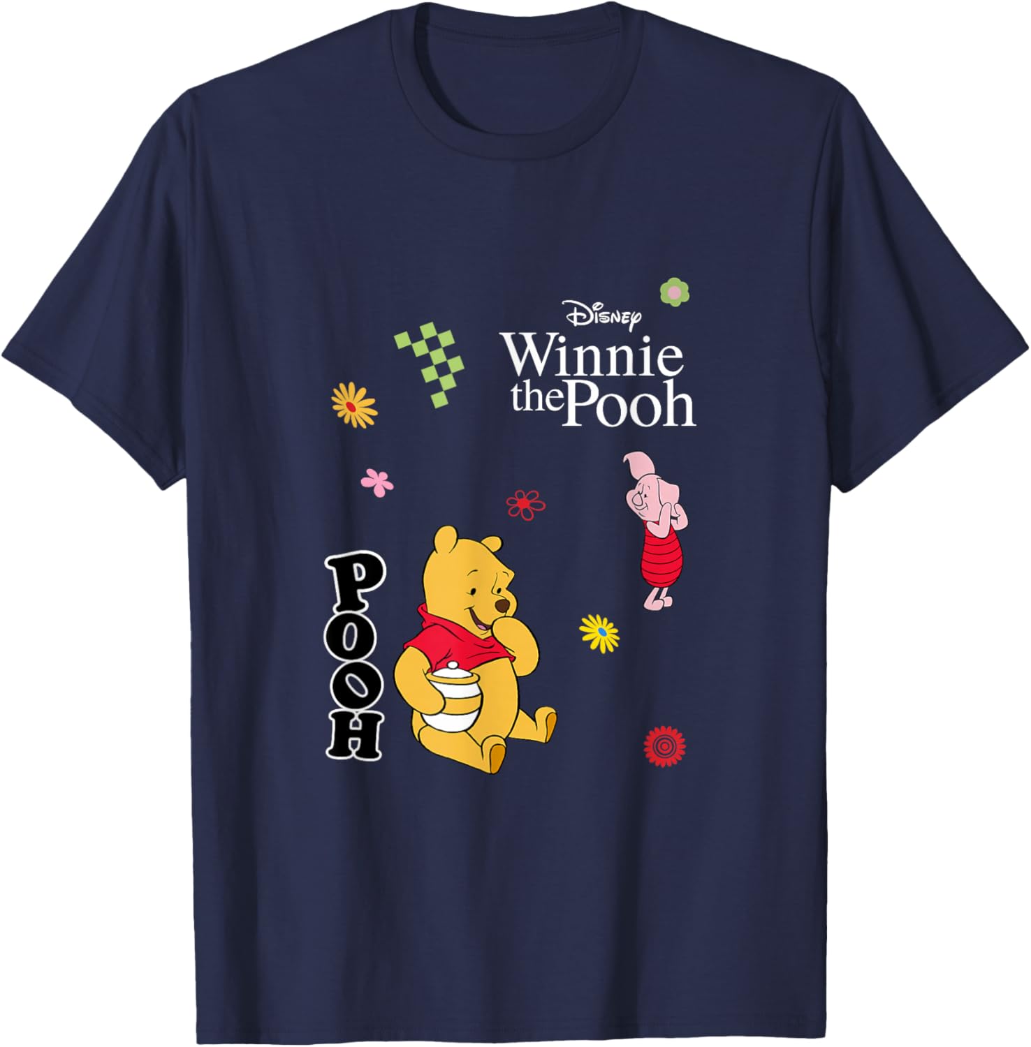 Winnie the Pooh Piglet Spring Garden Flowers T-Shirt for Kids and Adults - 1
