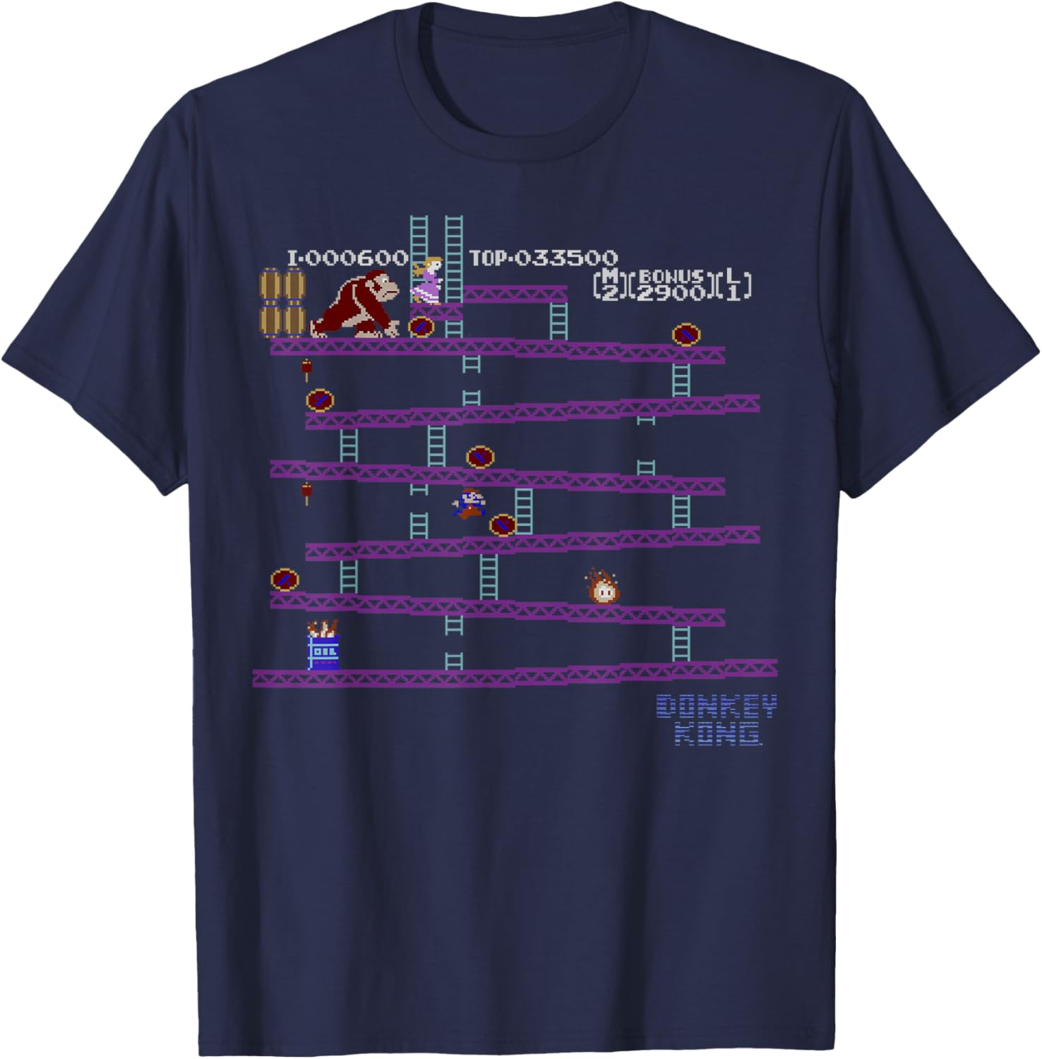 Retro Nintendo Donkey Kong 8-Bit Graphic T-Shirt for Gaming Fans - 5