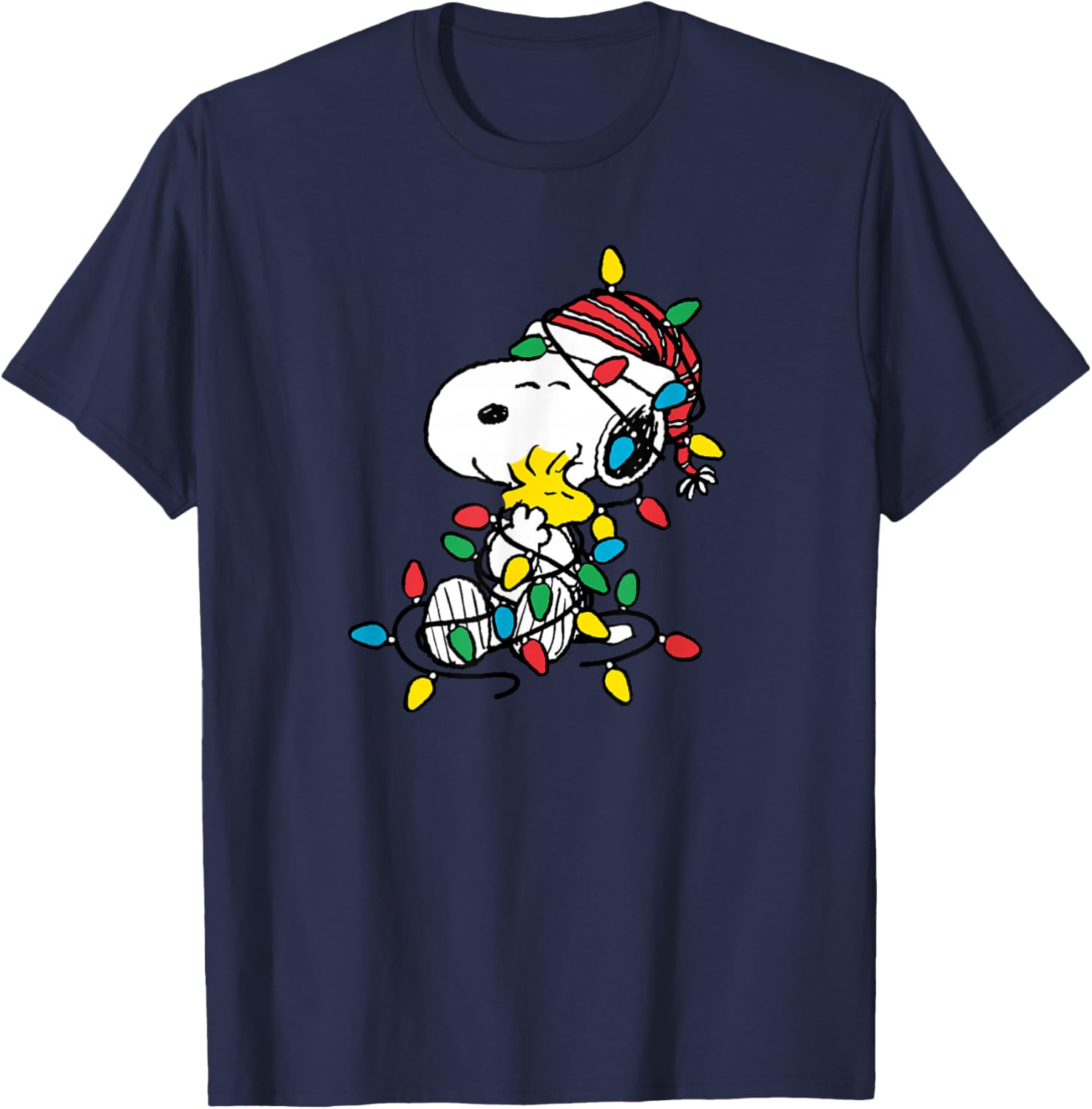 Peanuts Snoopy Woodstock Christmas Lights T-Shirt for Holiday Cheer - 5