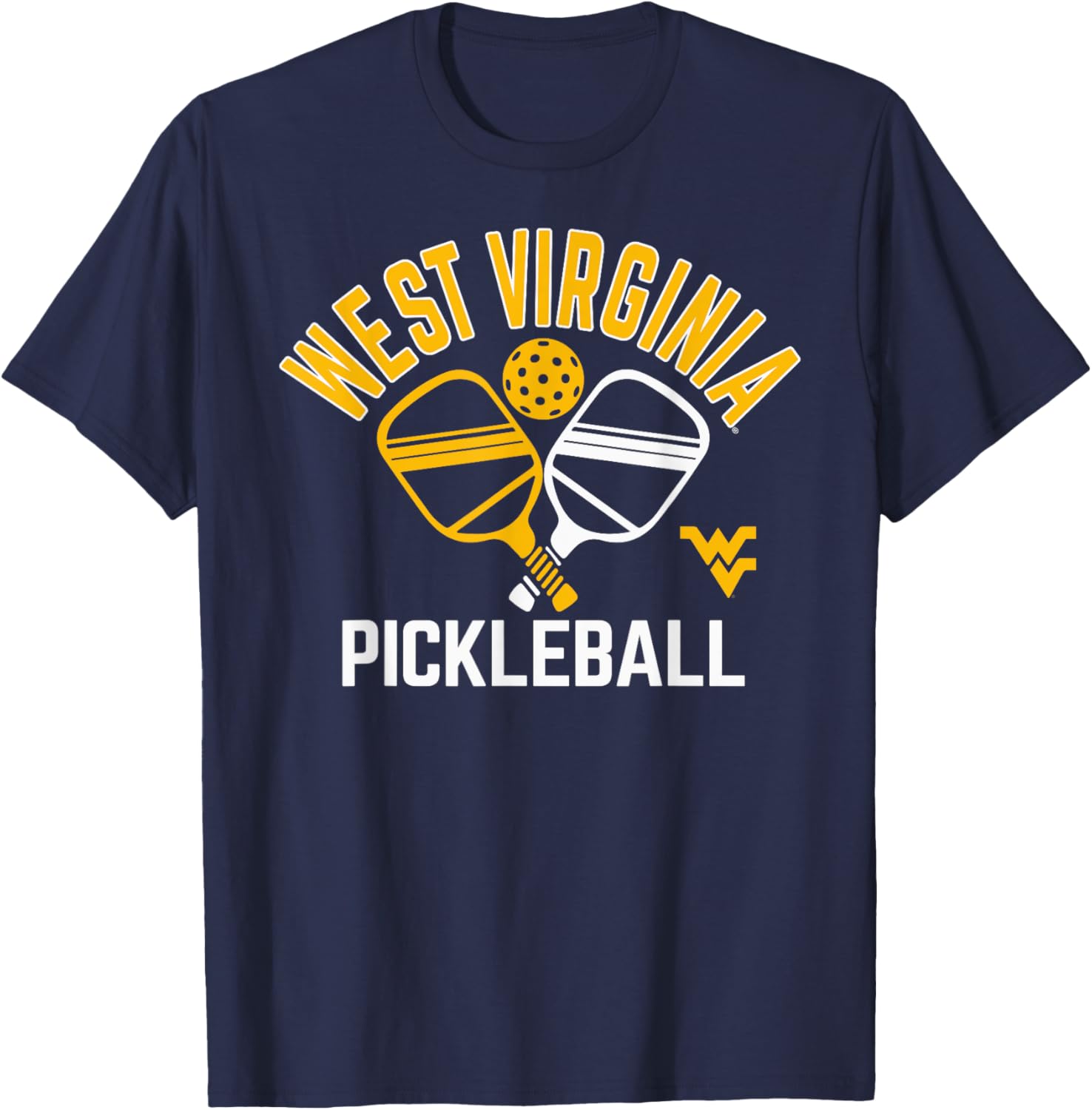 West Virginia Mountaineers Navy T-Shirt for Pickleball Lovers in Sports - 1
