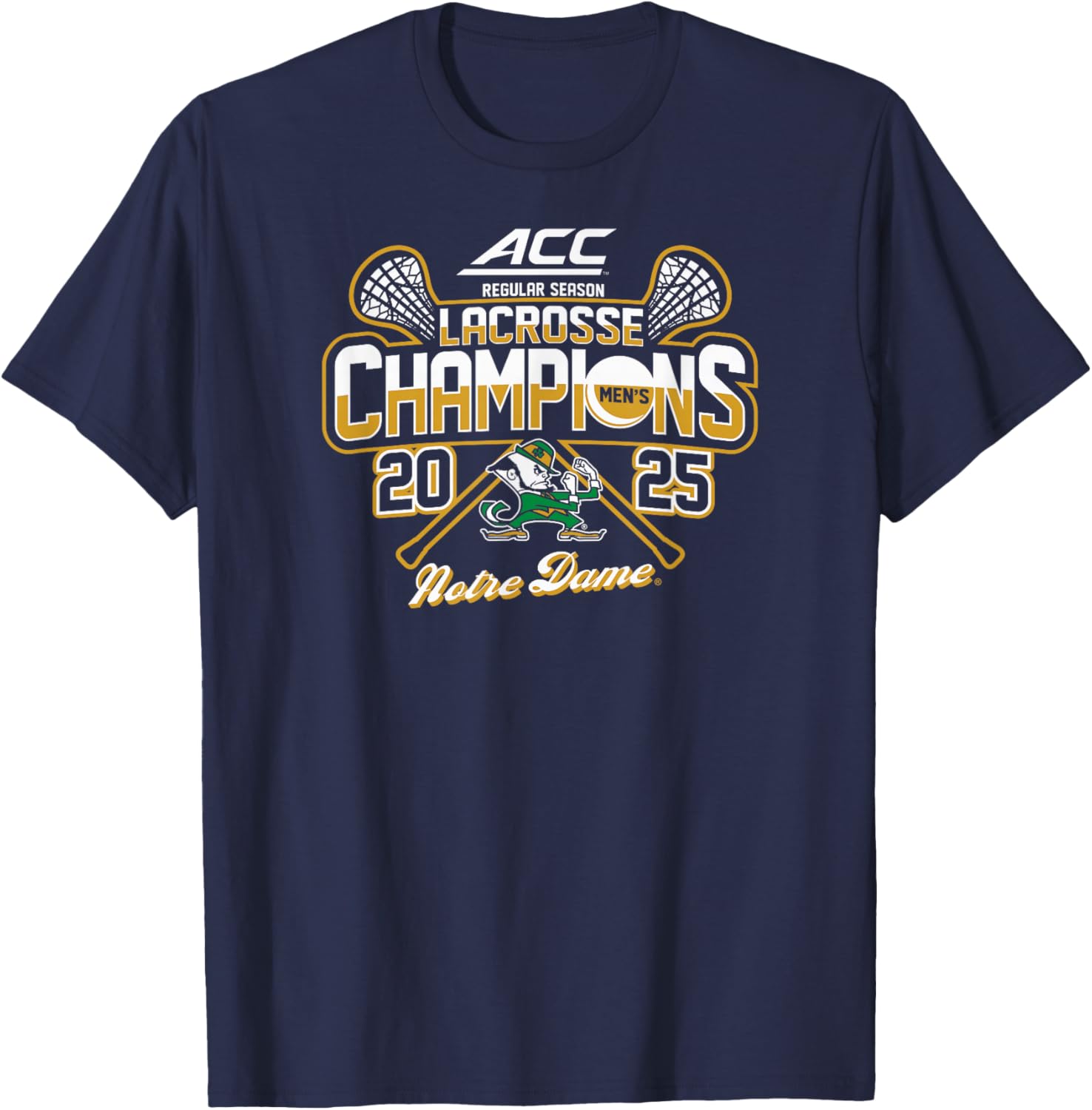 Notre Dame Fighting Irish Men's Lacrosse ACC Champs 2025 T-Shirt - 1