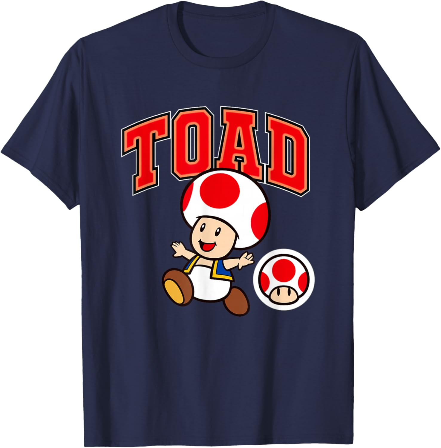 Super Mario Toad Collegiate Style T-Shirt for Fun Gaming Fashion - 14
