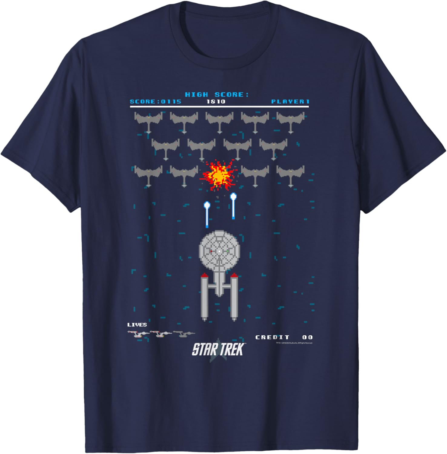 Star Trek Original Series Pixel Space Battle T-Shirt for Fans - 6