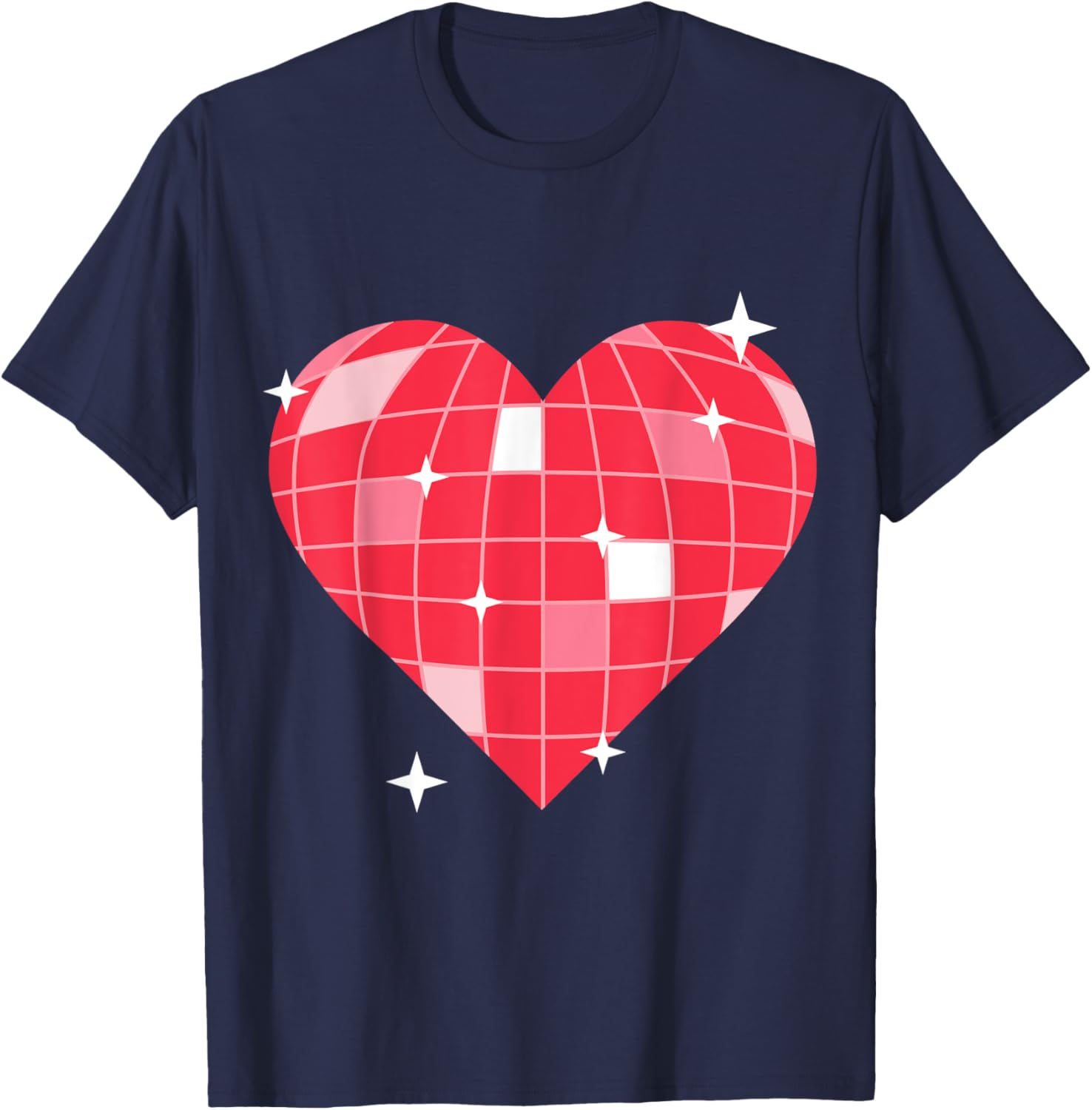 Retro 1970s Pink Heart Disco Ball T-Shirt for Vintage Lovers - 22
