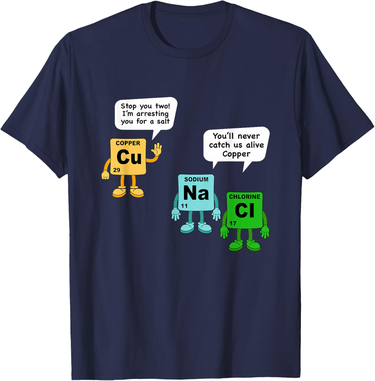 Salt and Copper Chemistry T-Shirt for Students - Fun Science Apparel - 9