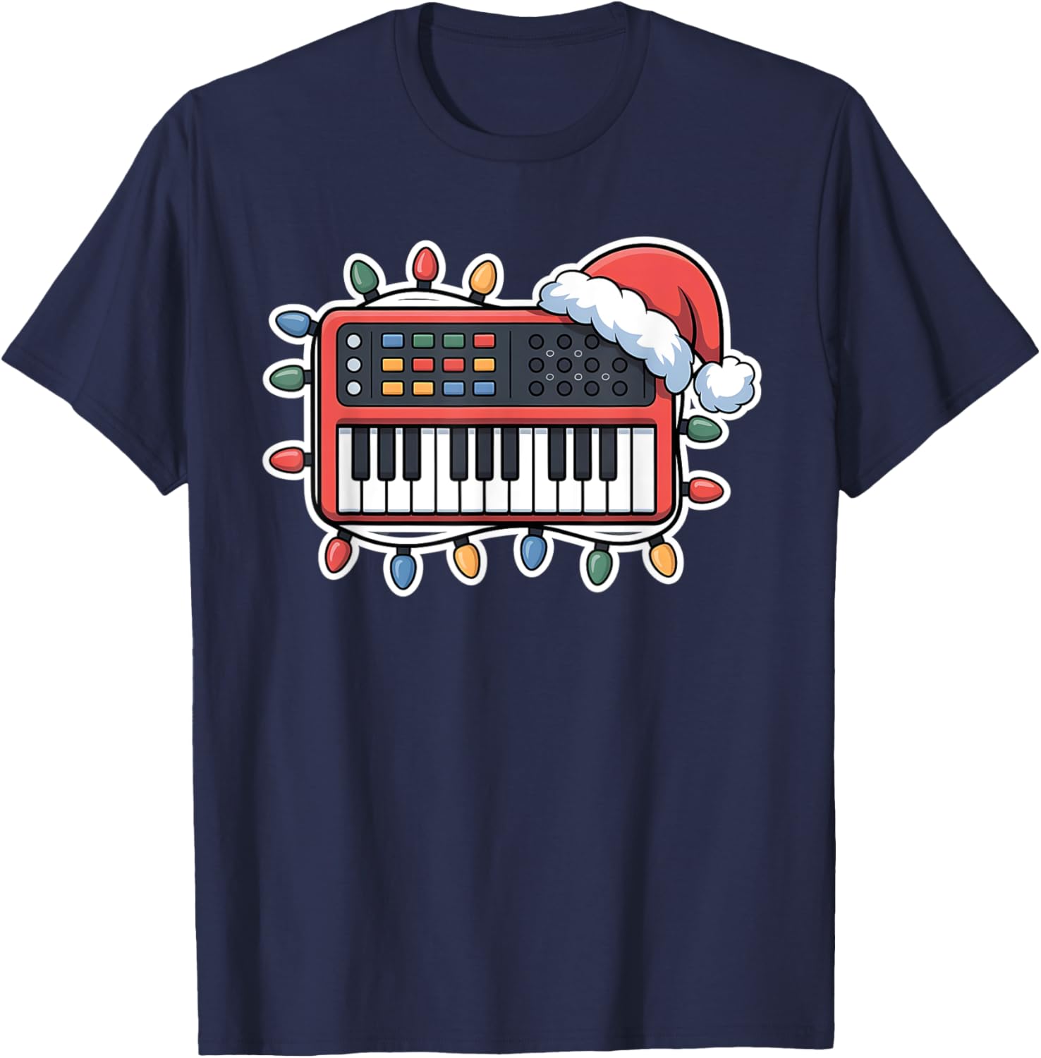 Christmas Synthesizer Holiday T-Shirt for Music Lovers and Festive Fun - 2