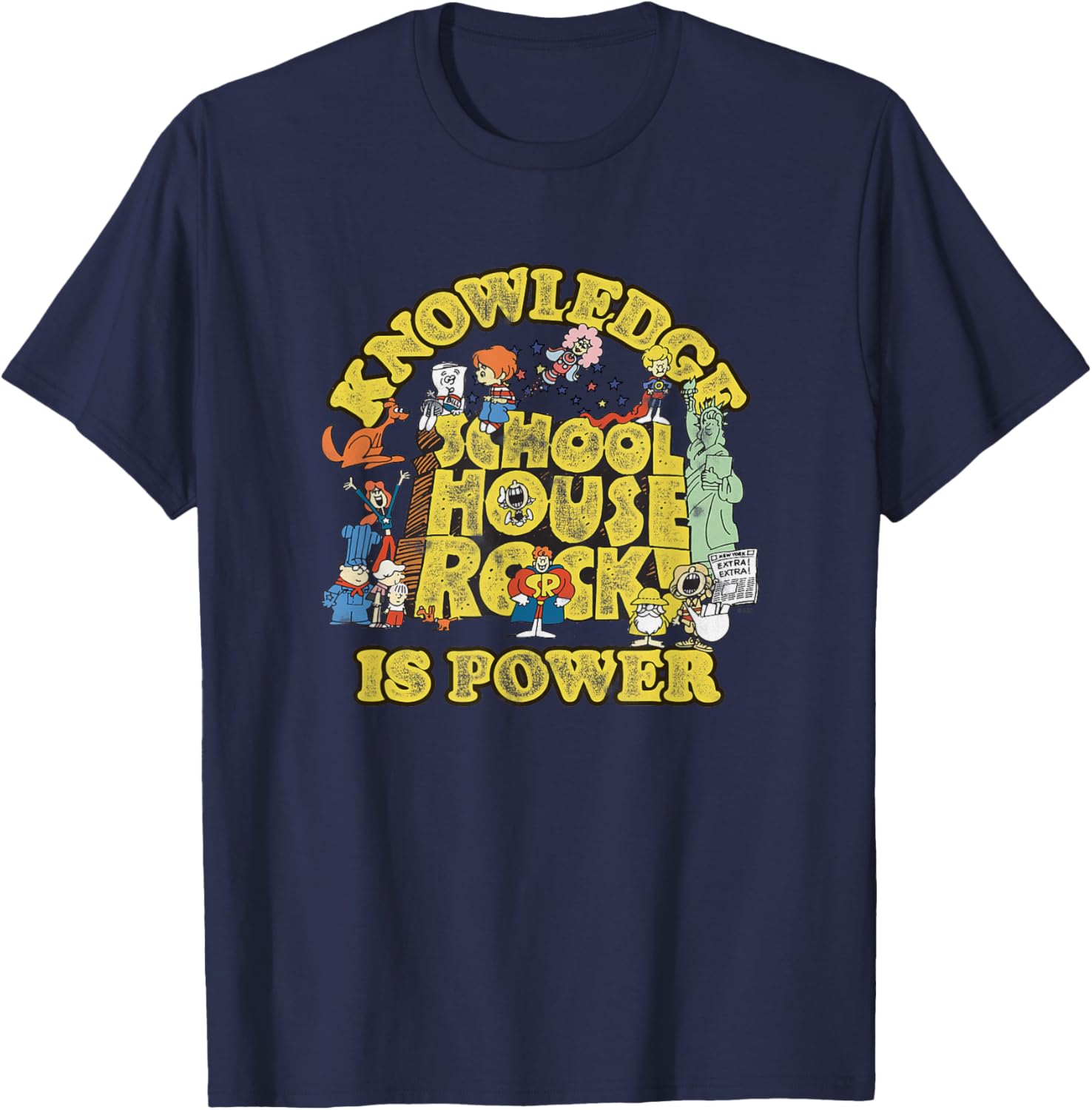 Ripple Junction Schoolhouse Rock Knowledge Is Power T-Shirt for Fans - 2