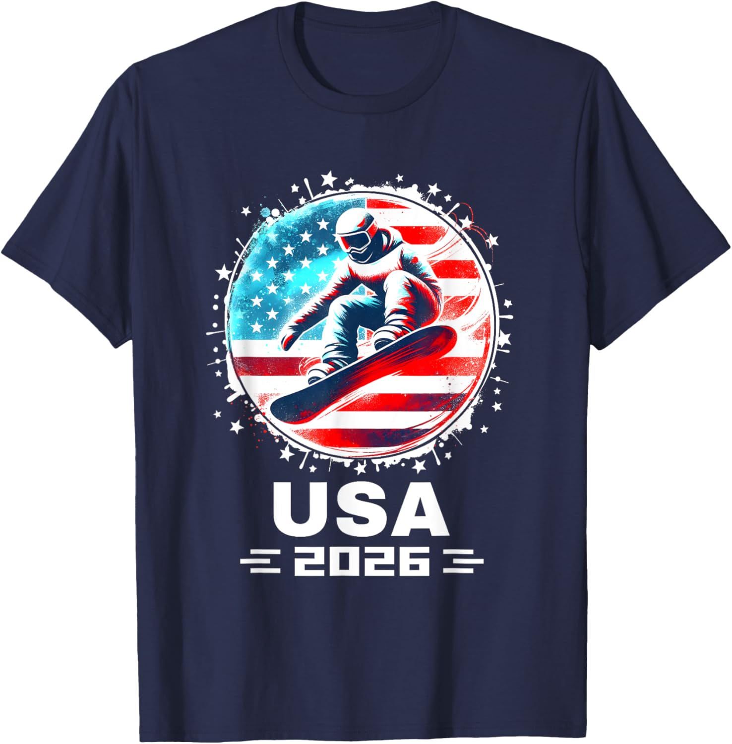 USA Team 2026 Snowboarding T-Shirt for Fans of American Style - 2
