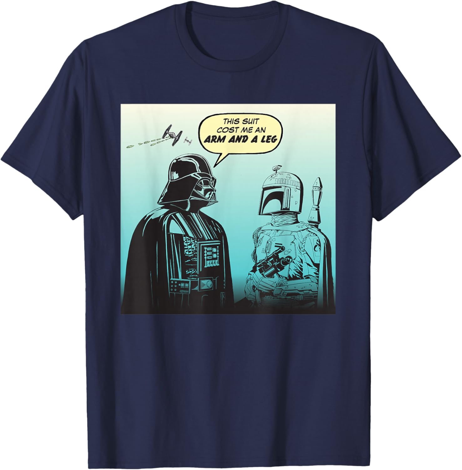 Star Wars Funny Darth Vader and Boba Fett Comic T-Shirt for Fans - 5