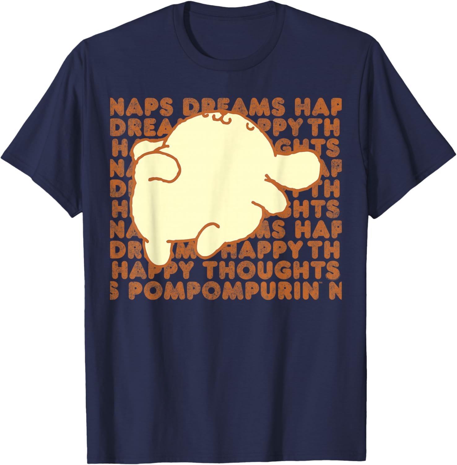Pompompurin Happy Thoughts Nap Time T-Shirt for Cozy Relaxation - 9