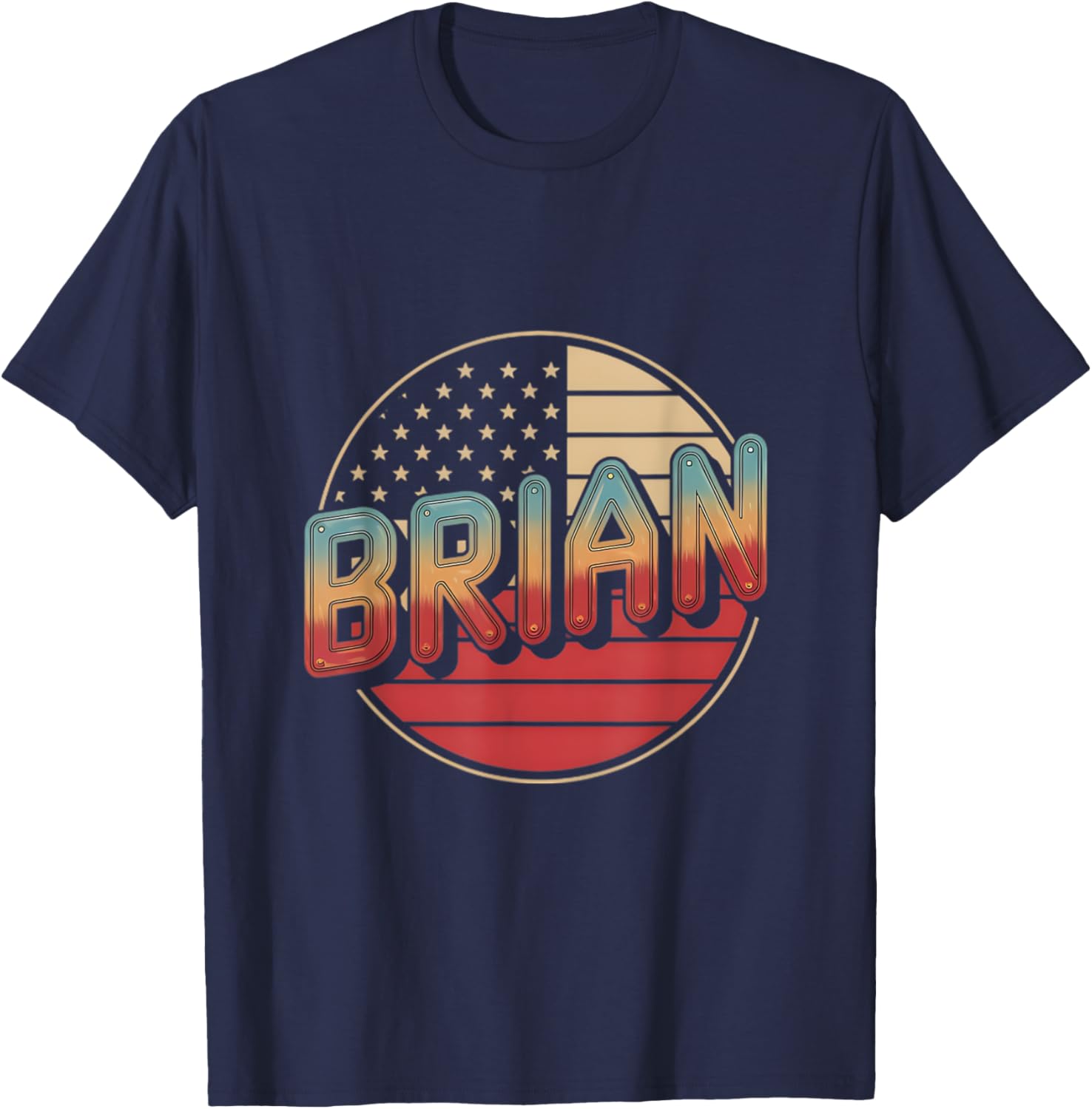 Personalized BRIAN USA Flag Patriot T-Shirt for Proud Americans - 7