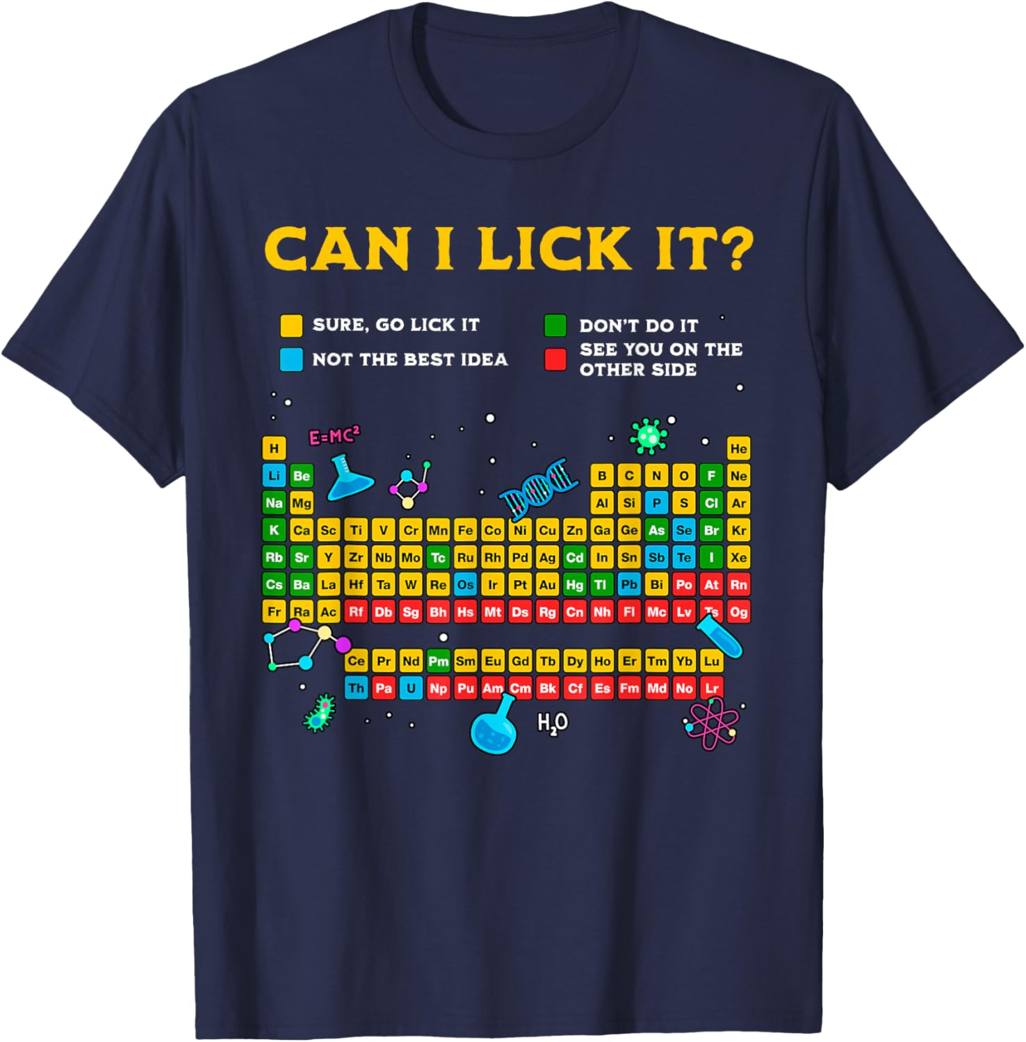 Funny Can I Lick It Periodic Table T-Shirt for Science Teachers and Students - 15