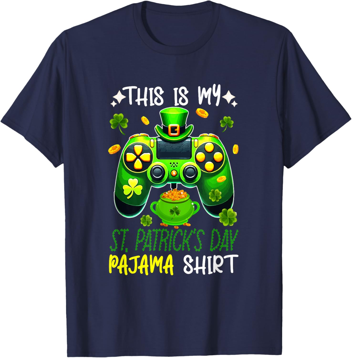 St. Patrick's Day Gamer T-Shirt - Fun Pyjama Shirt for Gaming Enthusiasts - 10