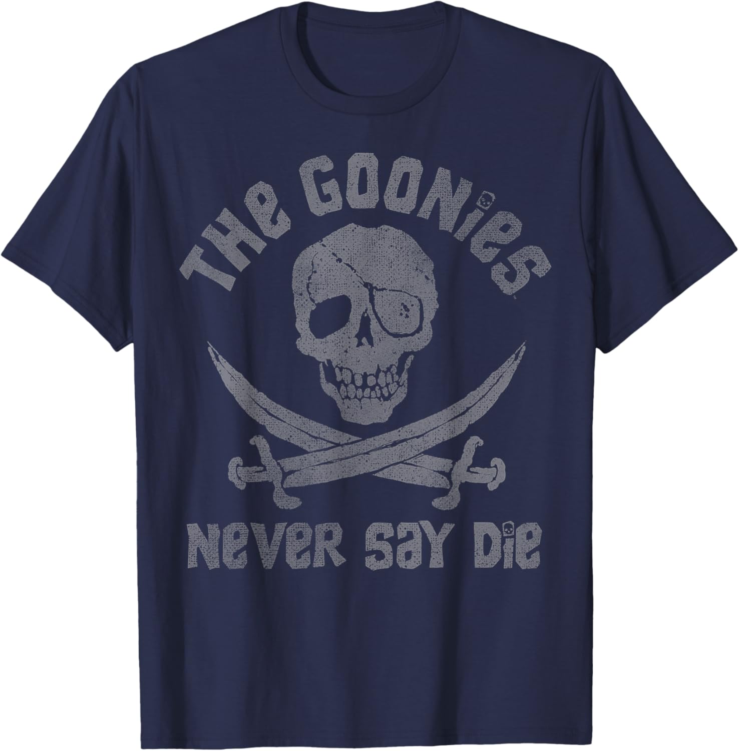 The Goonies Never Say Die Distressed Skull Swords Logo T-Shirt - 6
