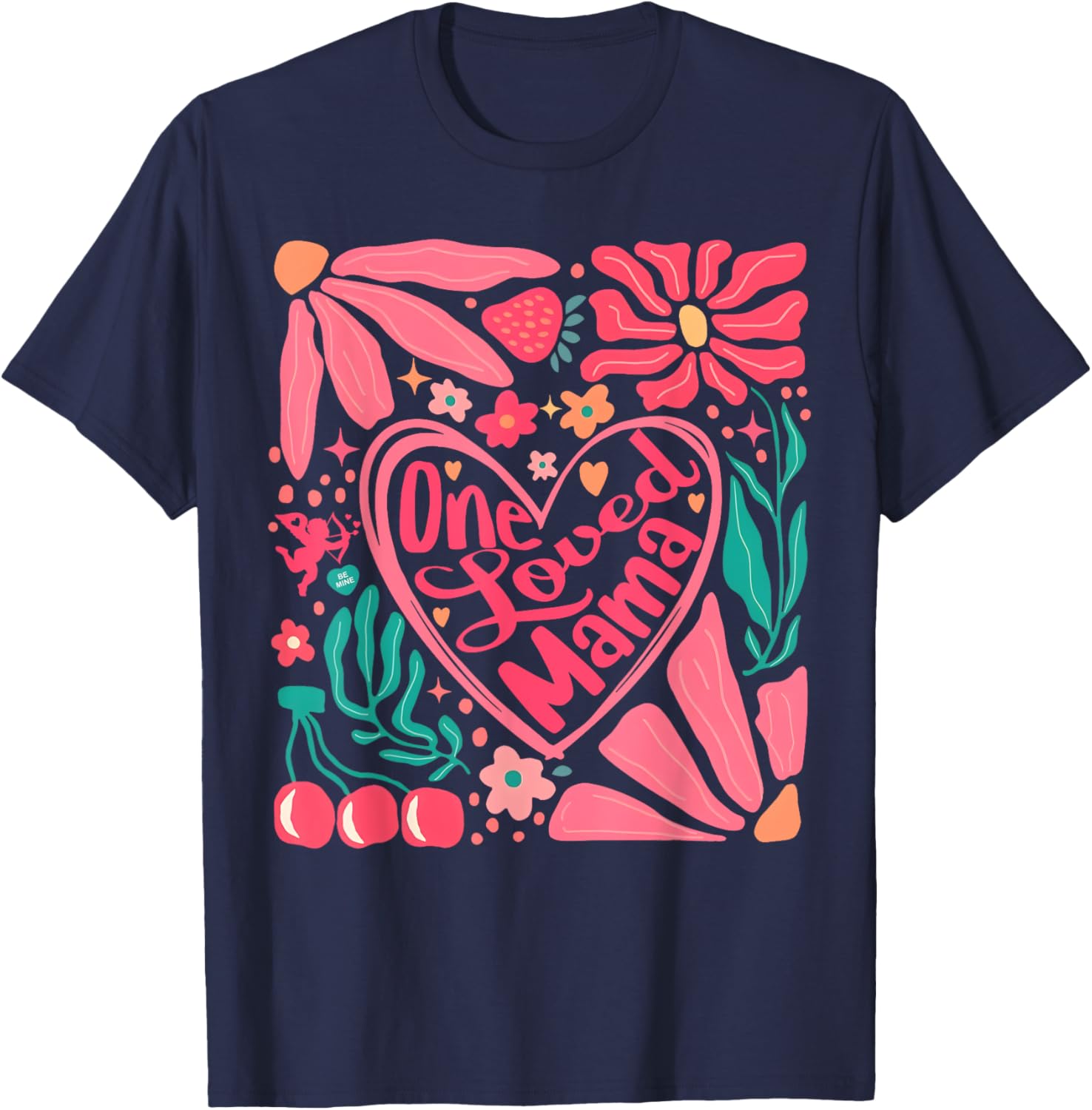 One Loved Mama Boho Floral Valentine's Day T-Shirt for Moms - 9
