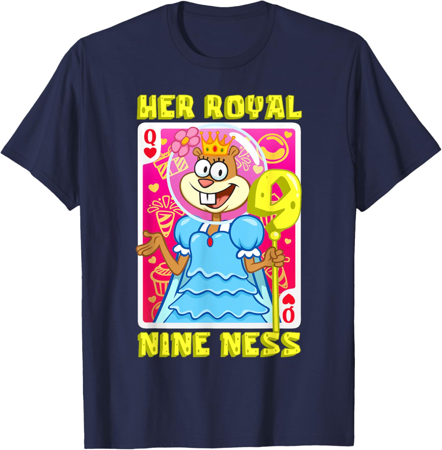 SpongeBob Her Royal Nine-ness Girl 9th Birthday T-Shirt for Kids - 7