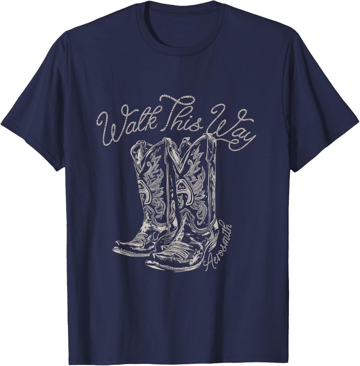 Official Aerosmith Walk This Way Boots T-Shirt for Music Fans and Collectors - 4