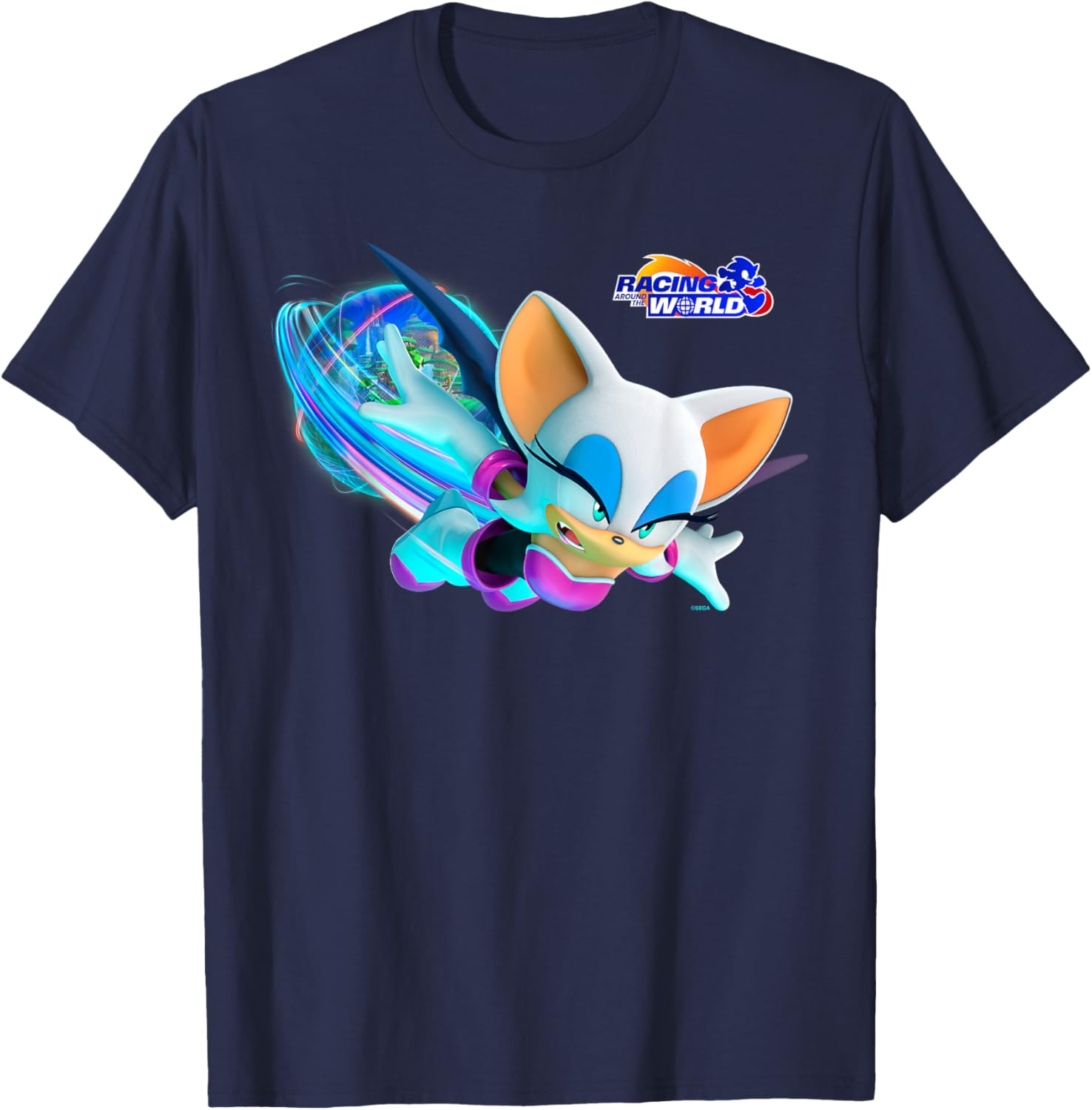 Sonic the Hedgehog Racing Around the World Rouge T-Shirt for Fans - 25
