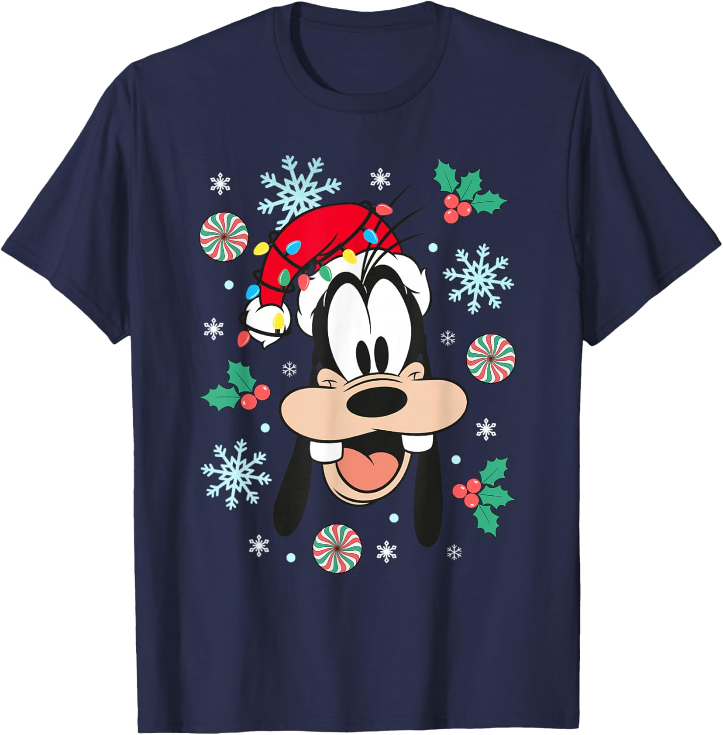 Mickey and Friends Christmas Goofy Big Face Portrait T-Shirt for Fans - 1