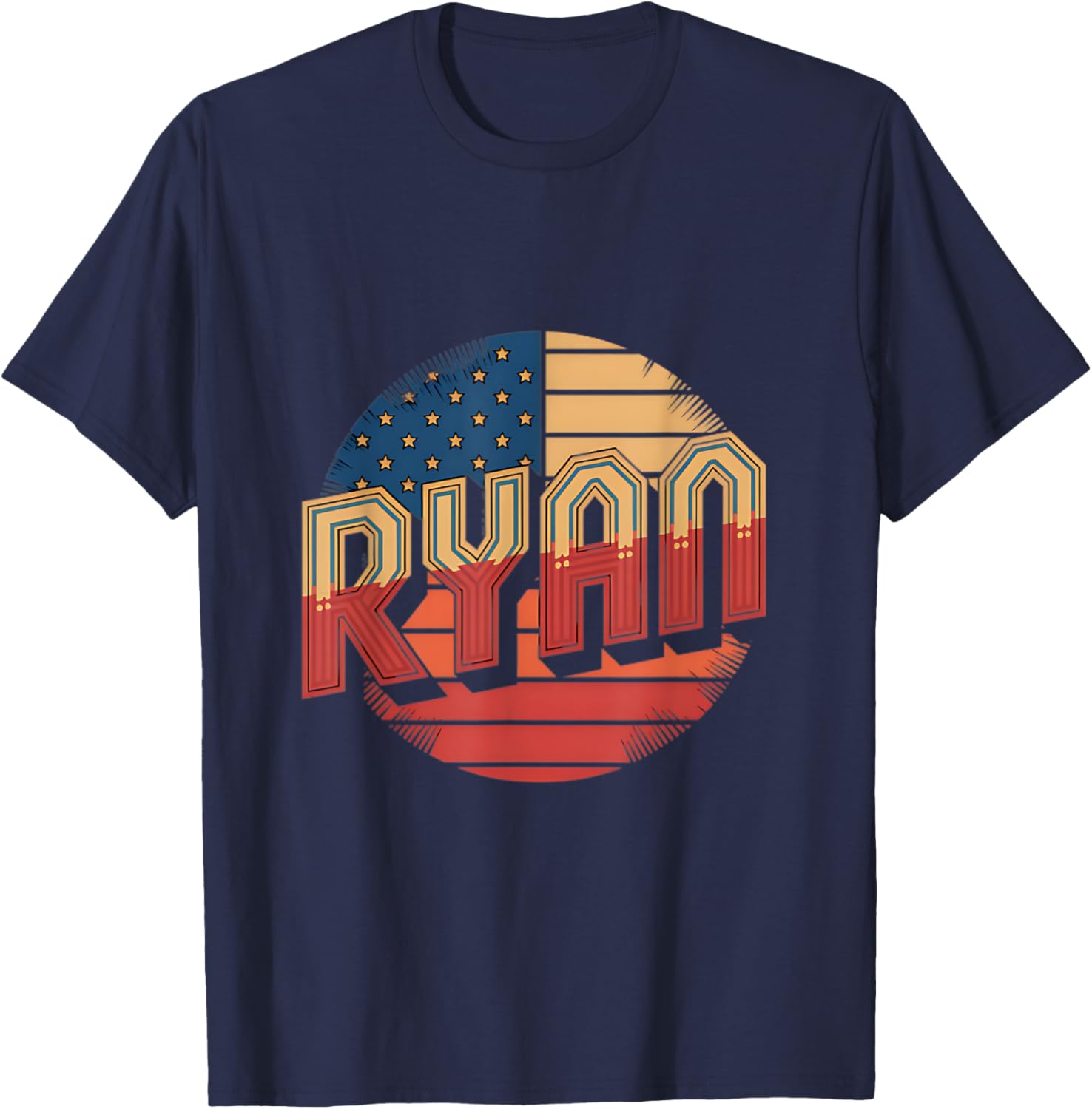 Personalized Ryan USA Flag Patriot T-Shirt for Proud Americans - 12