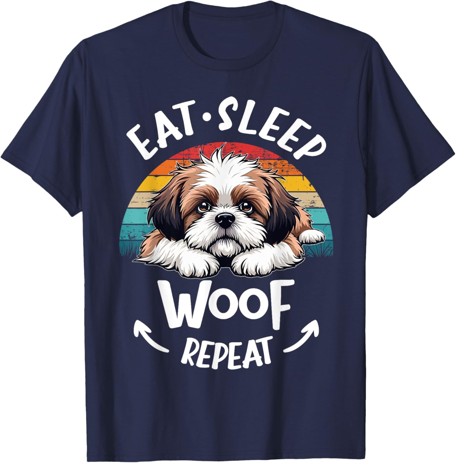 Shih Tzu Eat Sleep Repeat Fun T-Shirt for Men and Women - 4