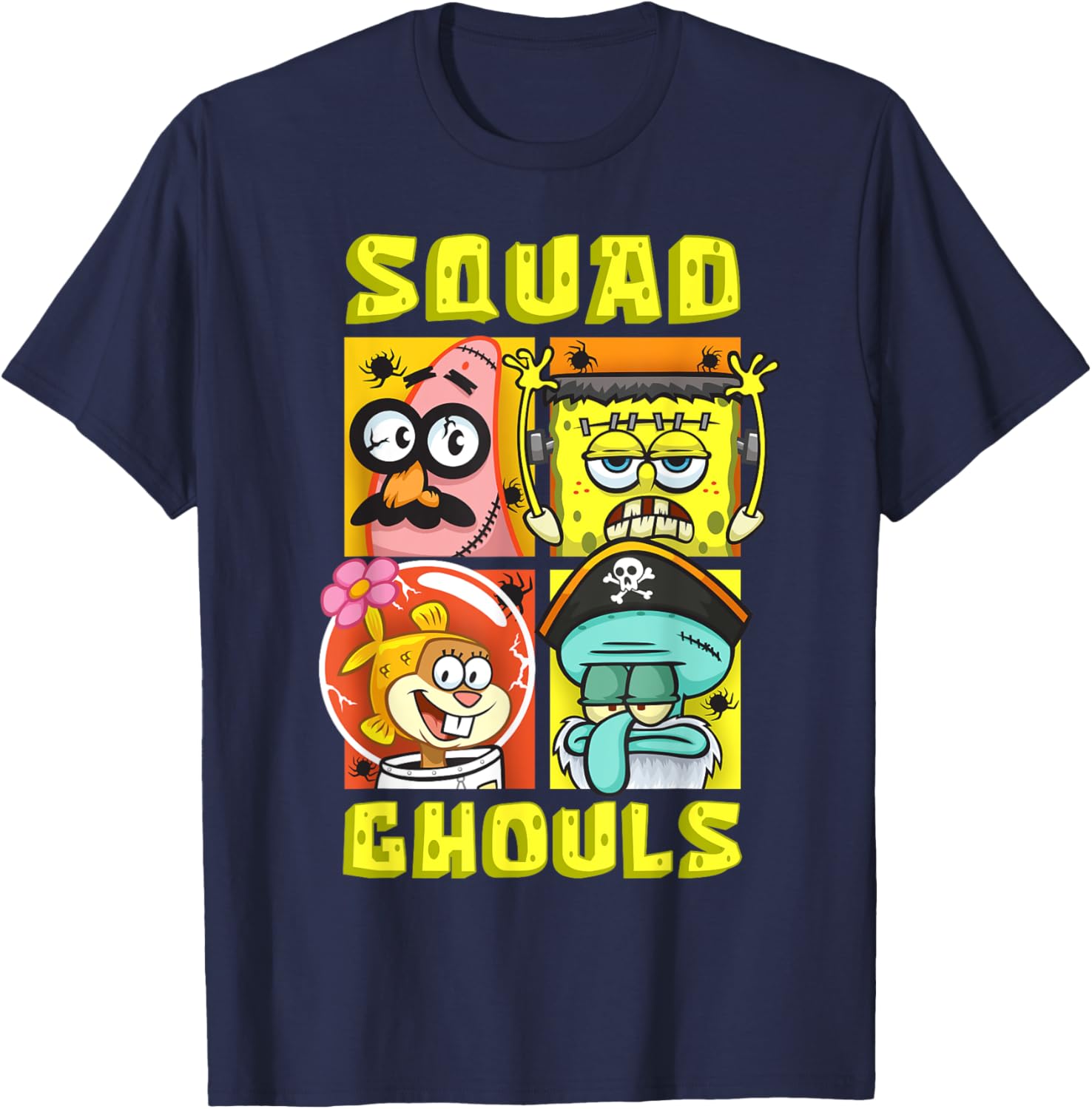 Mademark SpongeBob Halloween Squad T-Shirt with Patrick, Squidward & Sandy - 13