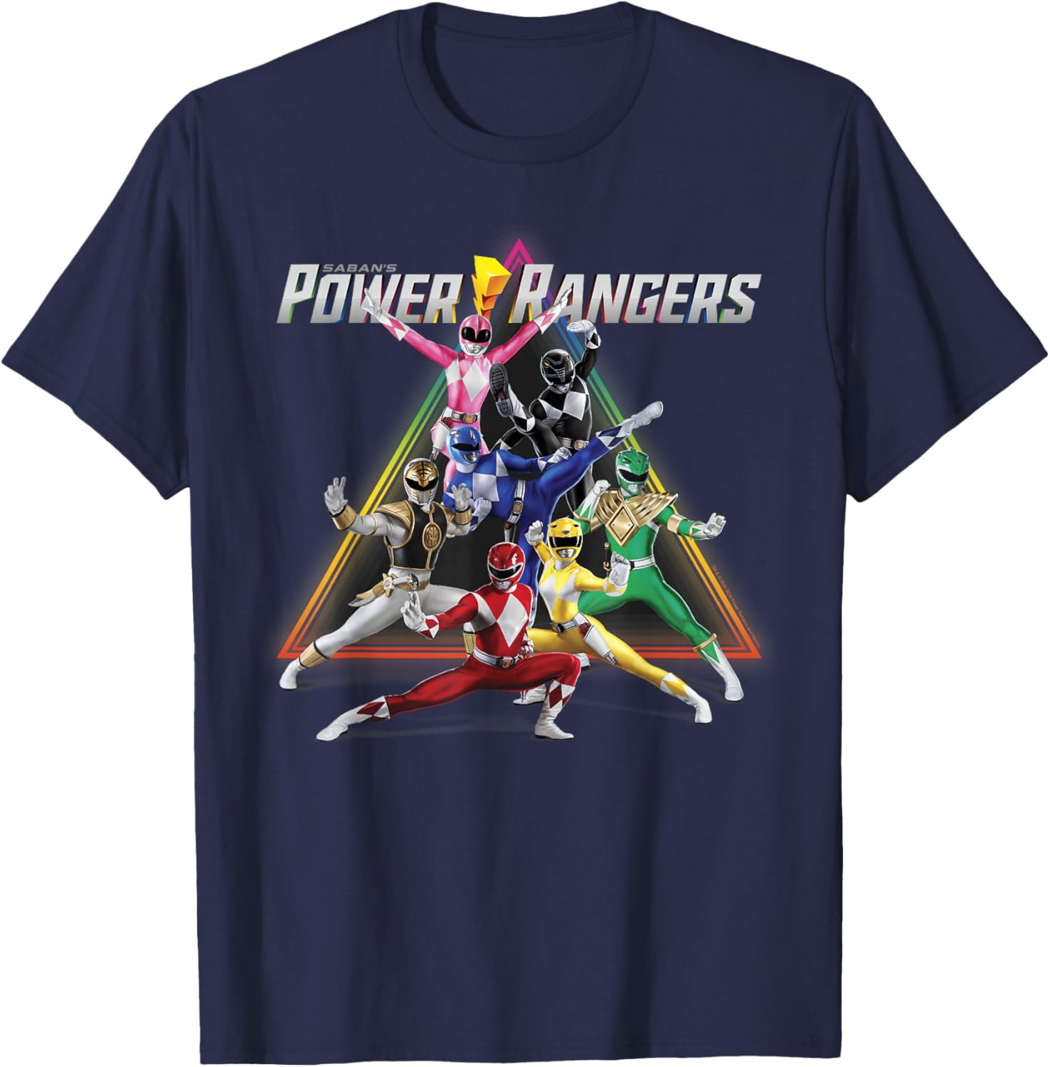 Power Rangers Rainbow Pyramid Retro T-Shirt for Fans and Collectors - 6
