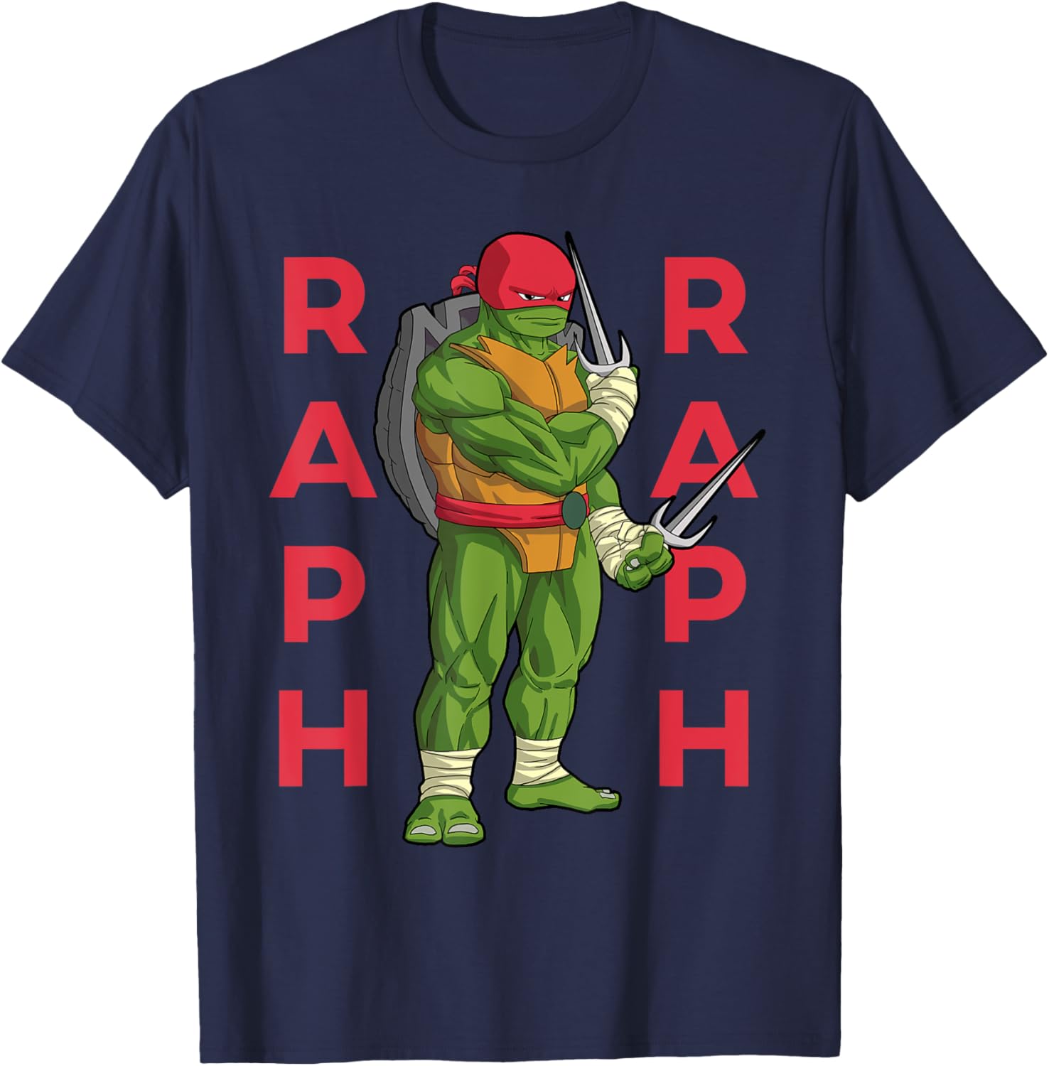 Raphael TMNT Sai Jutsu T-Shirt in Action Pose - Stylish Apparel for Fans - 9