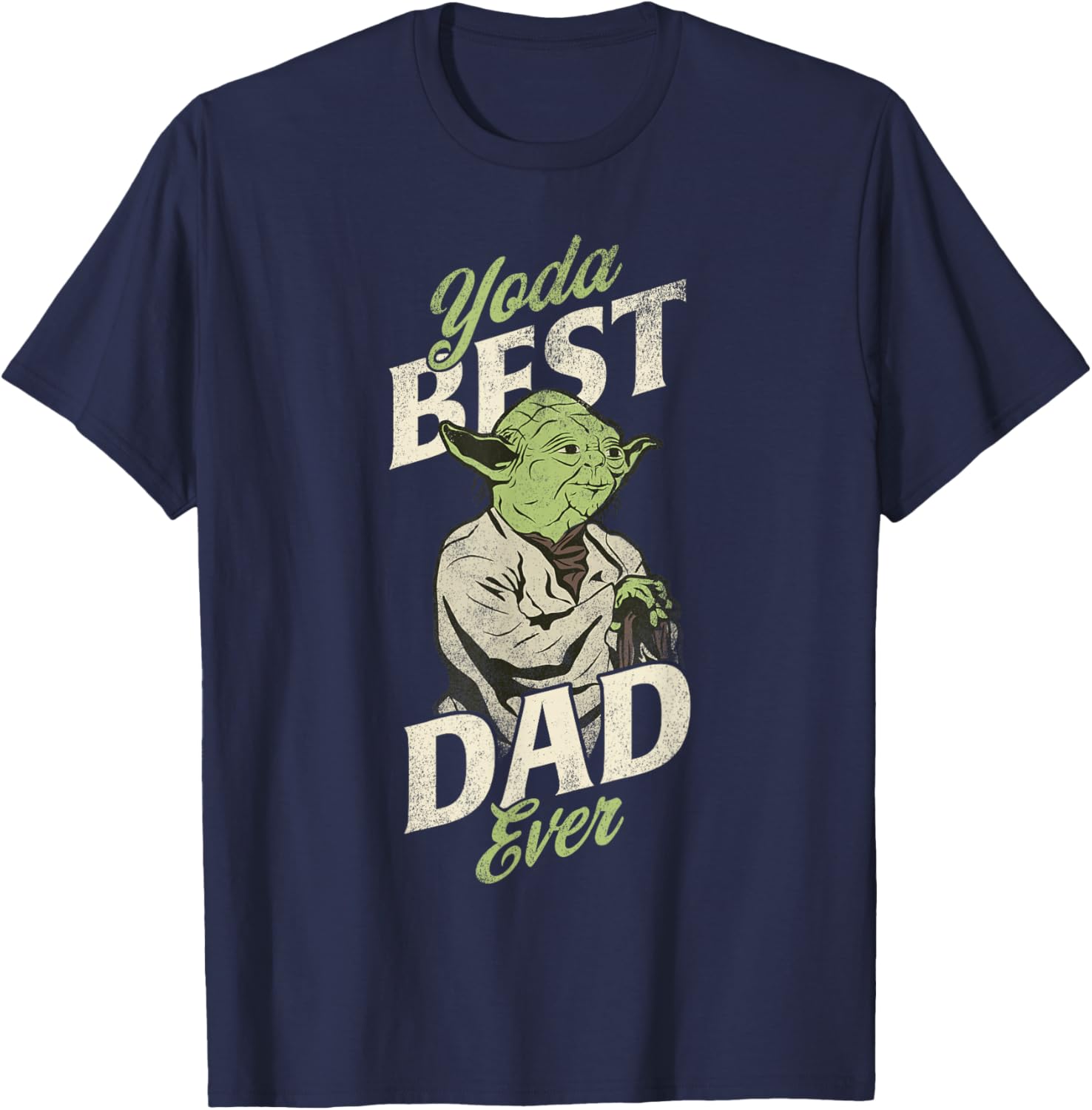 Star Wars Yoda Best Dad Ever Distressed Poster T-Shirt for Fathers Day - 8