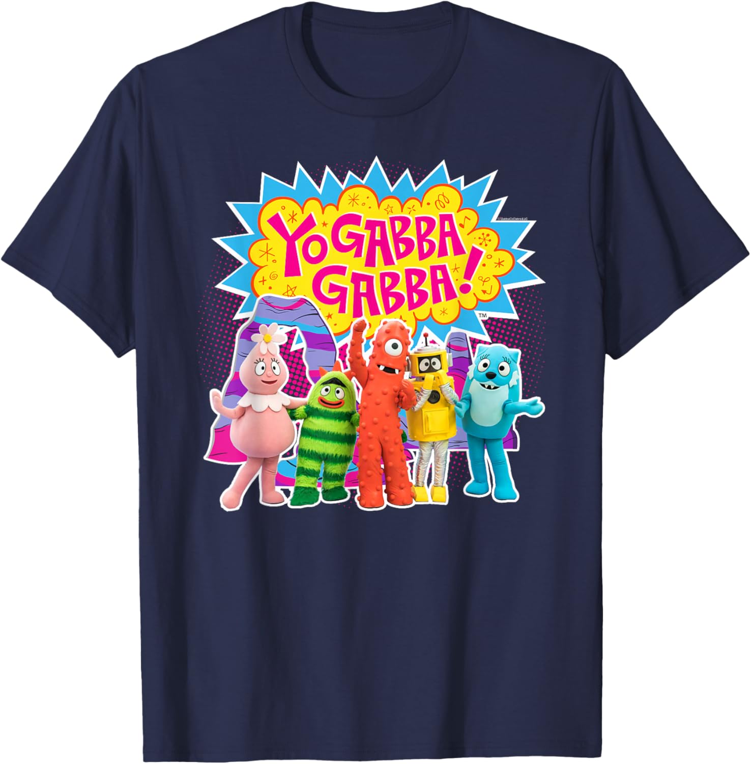 Yo Gabba Gabba Colorful Character Cutouts T-Shirt for Kids and Fans - 5