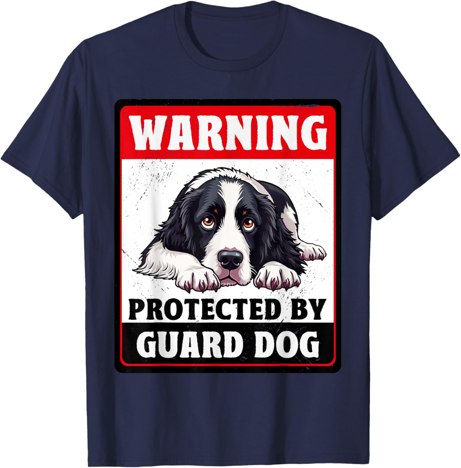 Warning Protected by English Springer Spaniel Guard Dog T-Shirt - 4