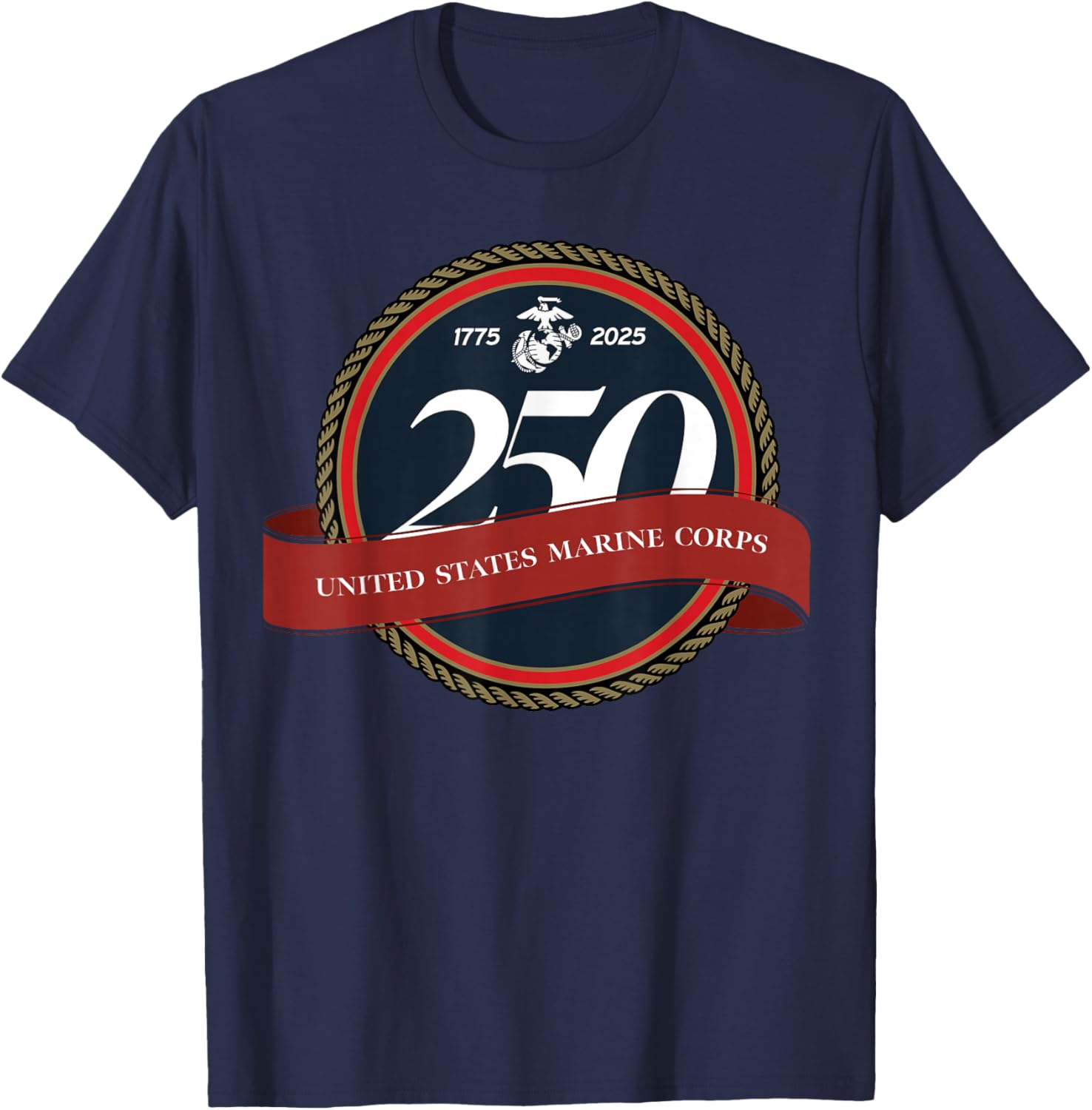 United States Marine Corps 250th Birthday Seal T-Shirt for Proud Fans - 2