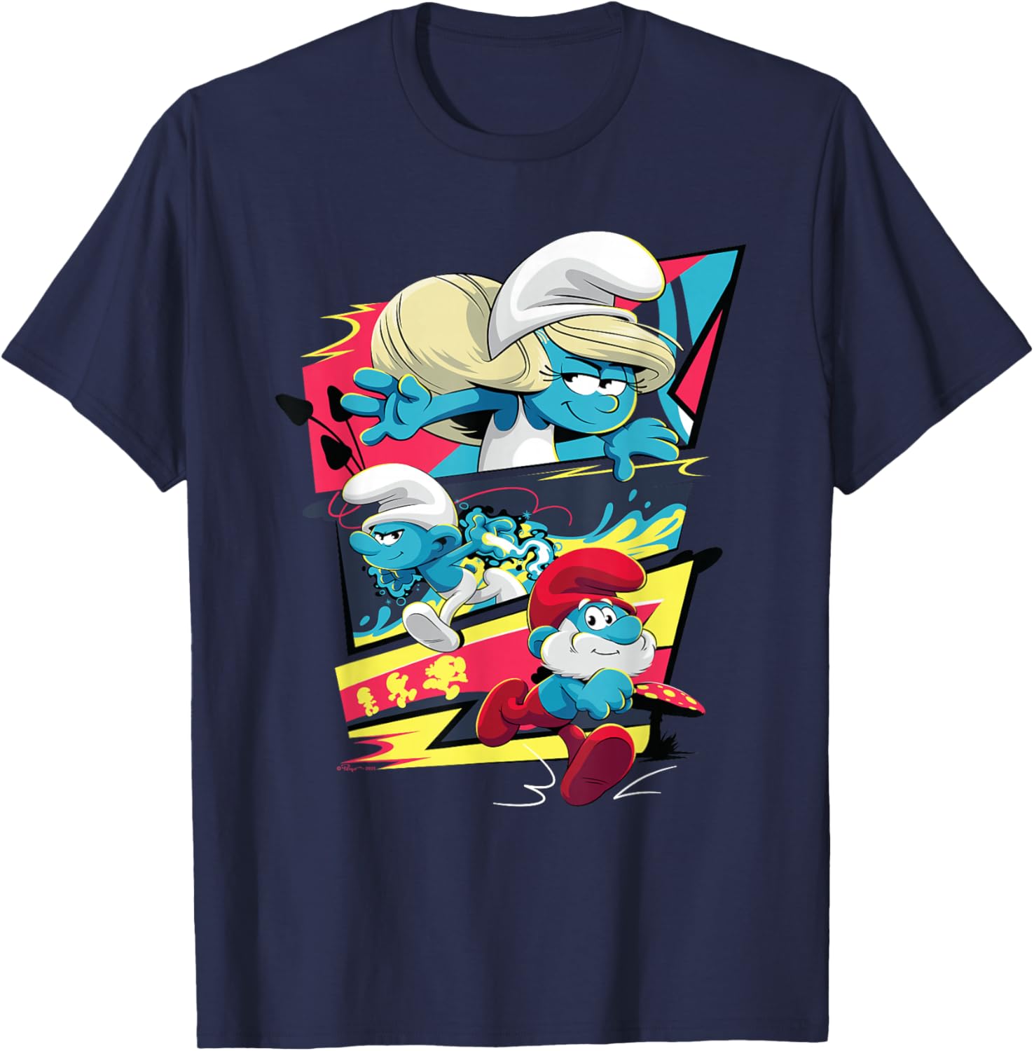 Smurfs Movie T-Shirt Featuring Smurfette, No Name, and Papa Smurf - 8