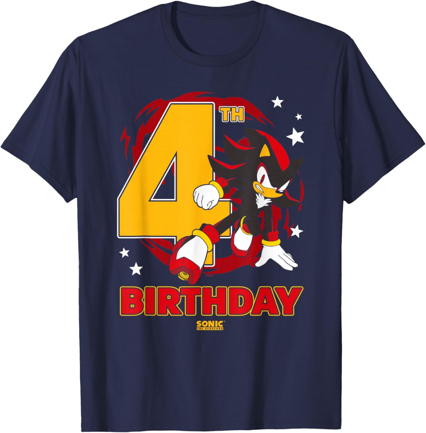Sonic the Hedgehog 4th Birthday Epic Shadow Logo T-Shirt for Fans - 3