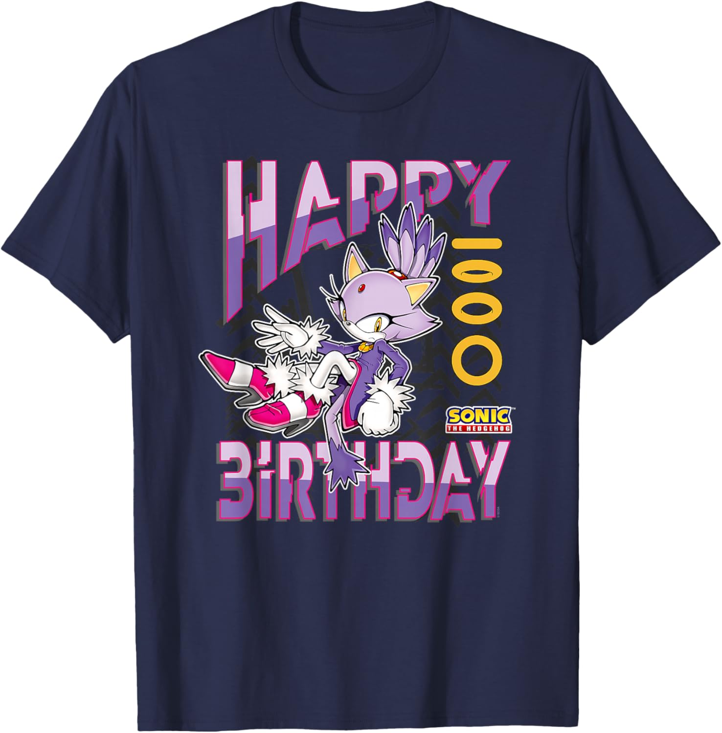 Sonic The Hedgehog Happy Birthday Blaze Grid Chest T-Shirt for Kids - 2
