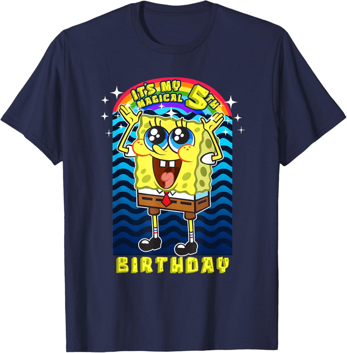 SpongeBob SquarePants Magical 5th Birthday Gift T-Shirt for Kids - 18