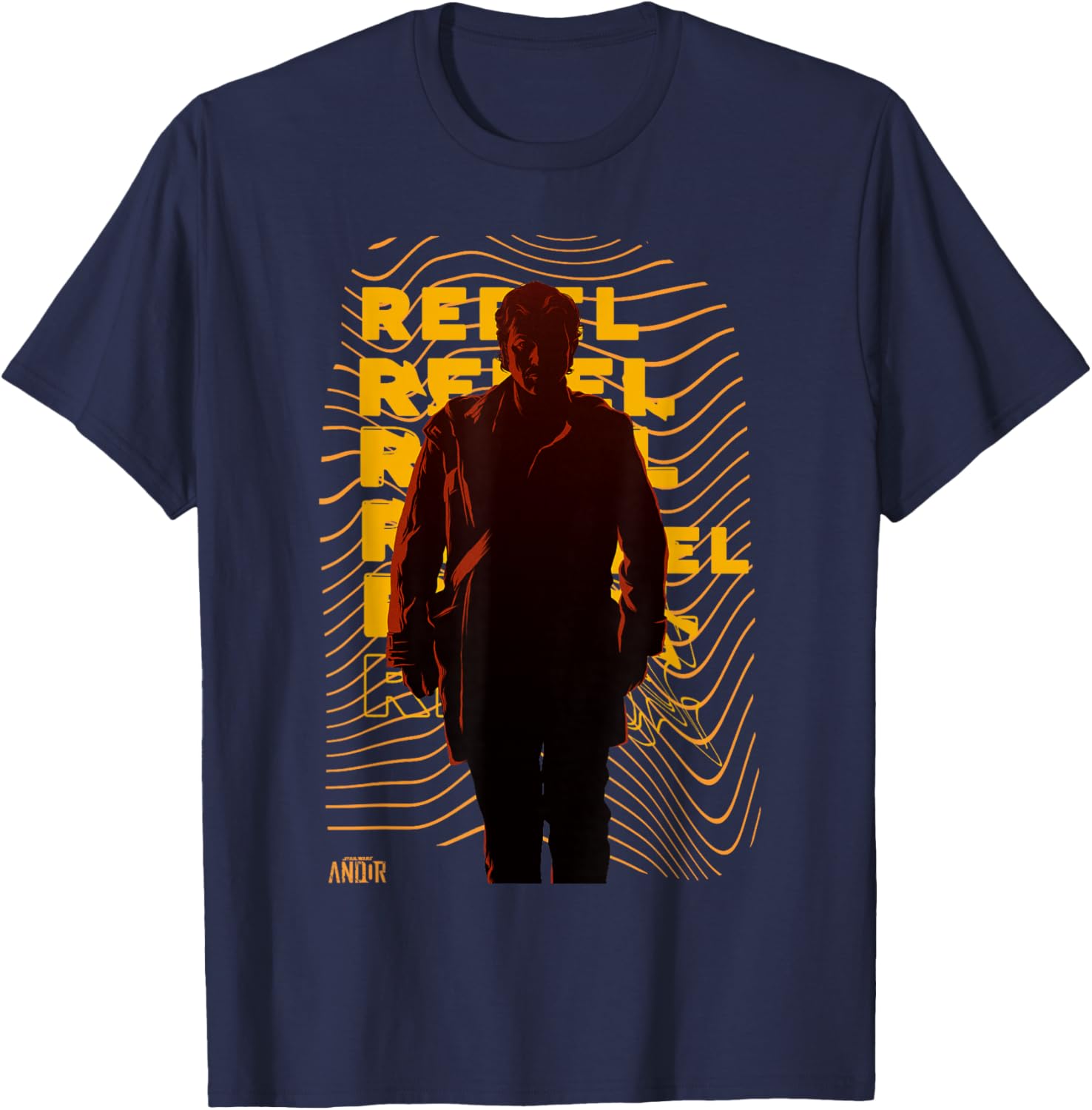 Vintage Star Wars Andor Rebel Silhouette Distressed T-Shirt for Fans - 13