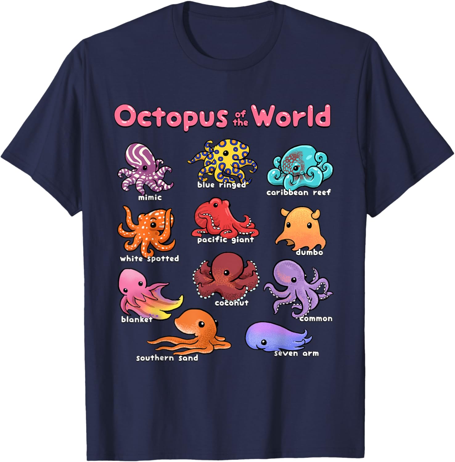 Octopus Sea Animals T-Shirt for Marine Life Lovers and Ocean Enthusiasts - 18