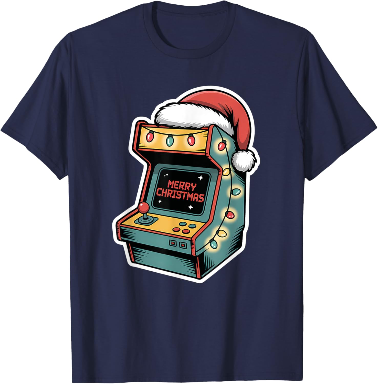 Festive Christmas Arcade Machine T-Shirt for Holiday Fun and Cheer - 4