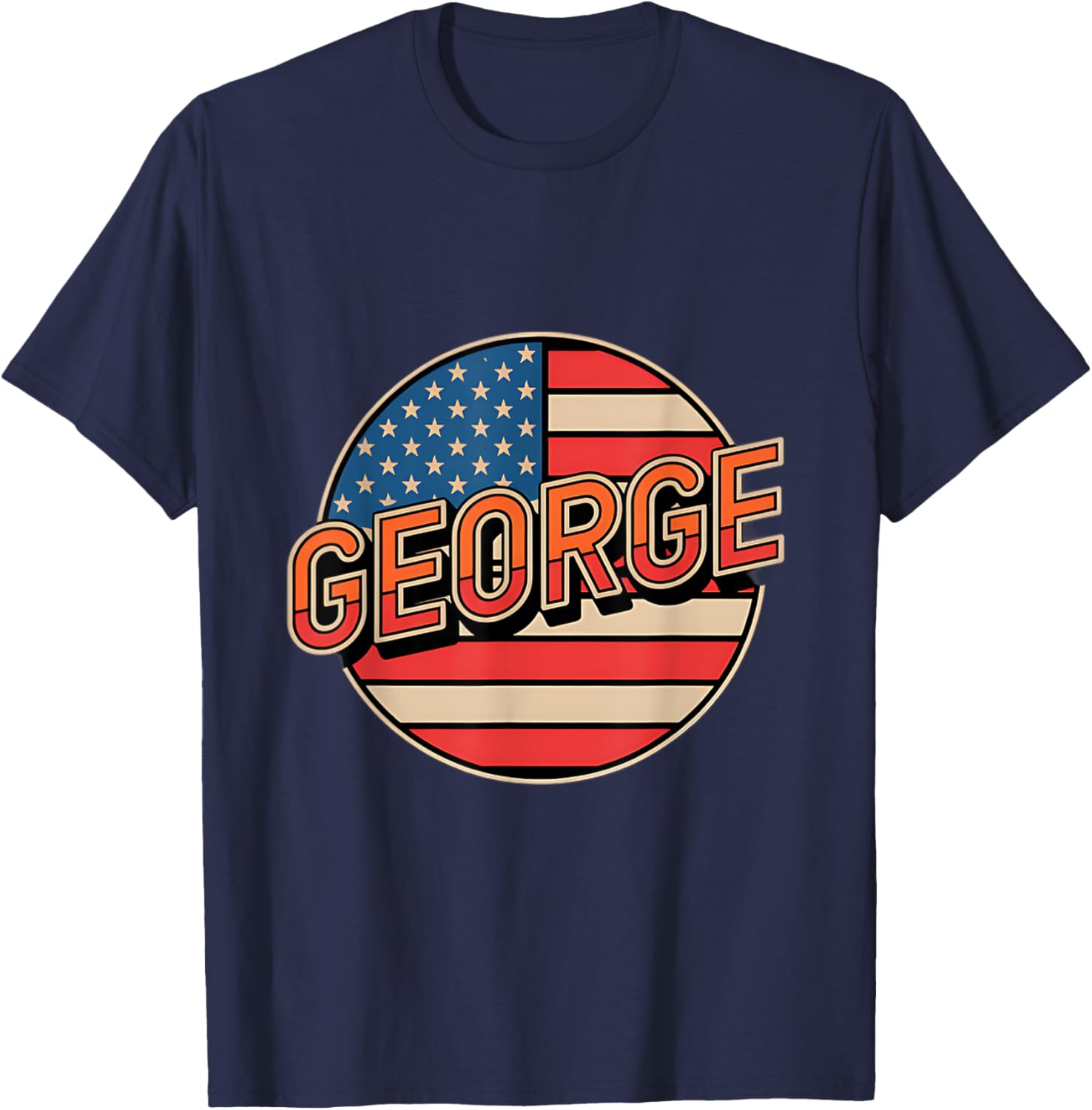 Personalized GEORGE USA Flag T-Shirt for Proud Patriots - 7