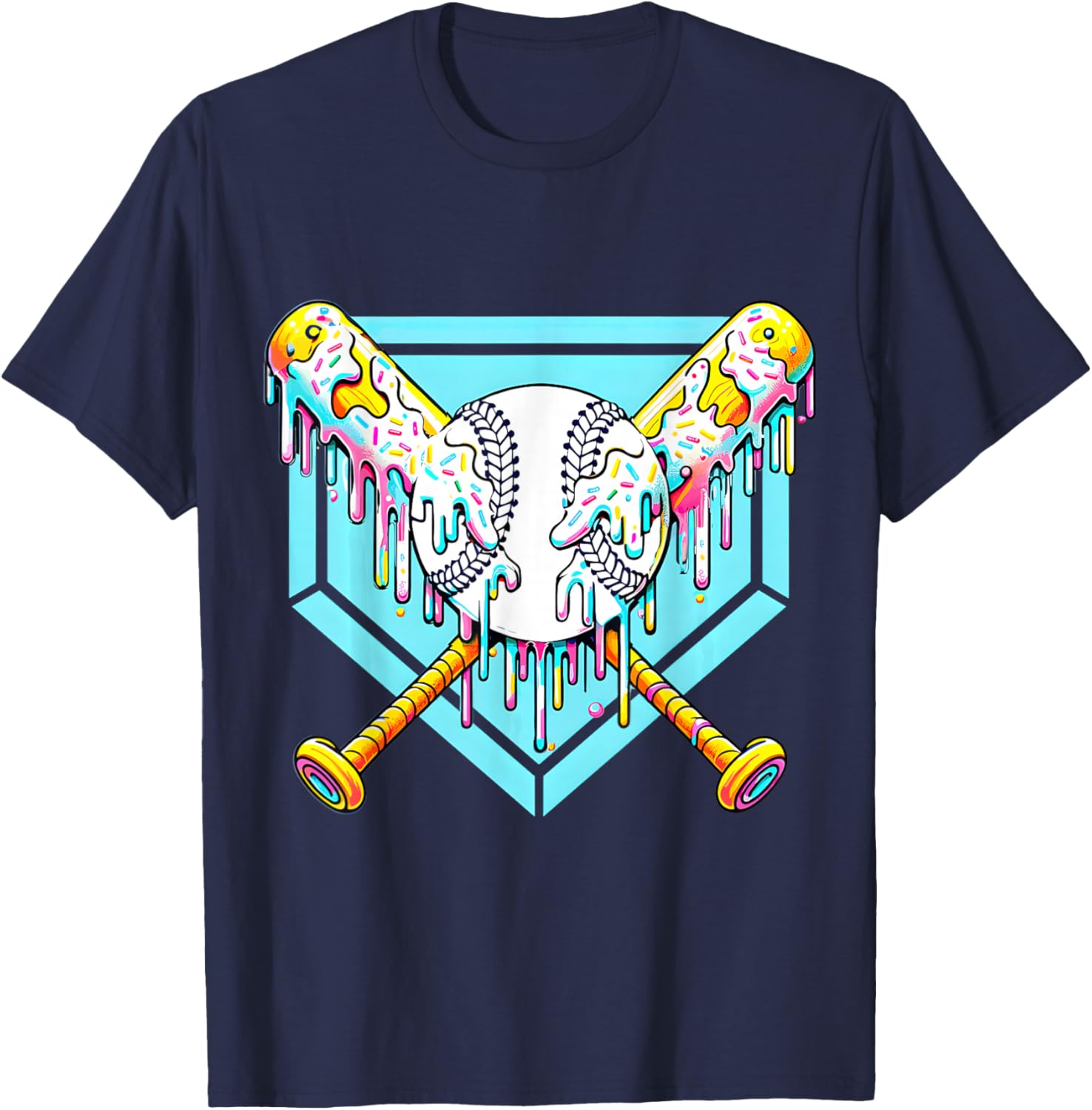 Youth Baseball Drip Ice Cream T-Shirt Fun Apparel for Young Athletes - 3