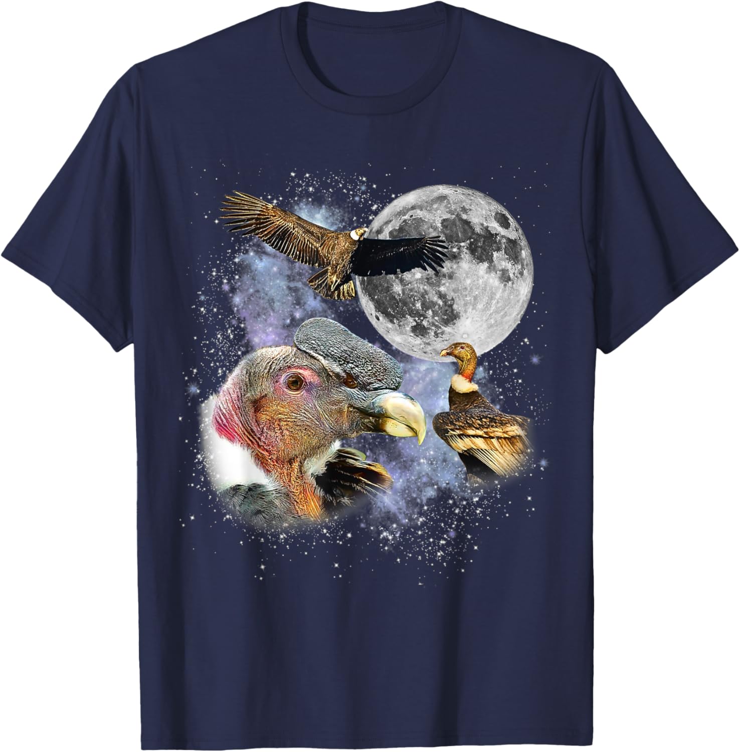 Retro Andean Condor Moon Graphic 90s Vintage T-Shirt for Cool Style - 3