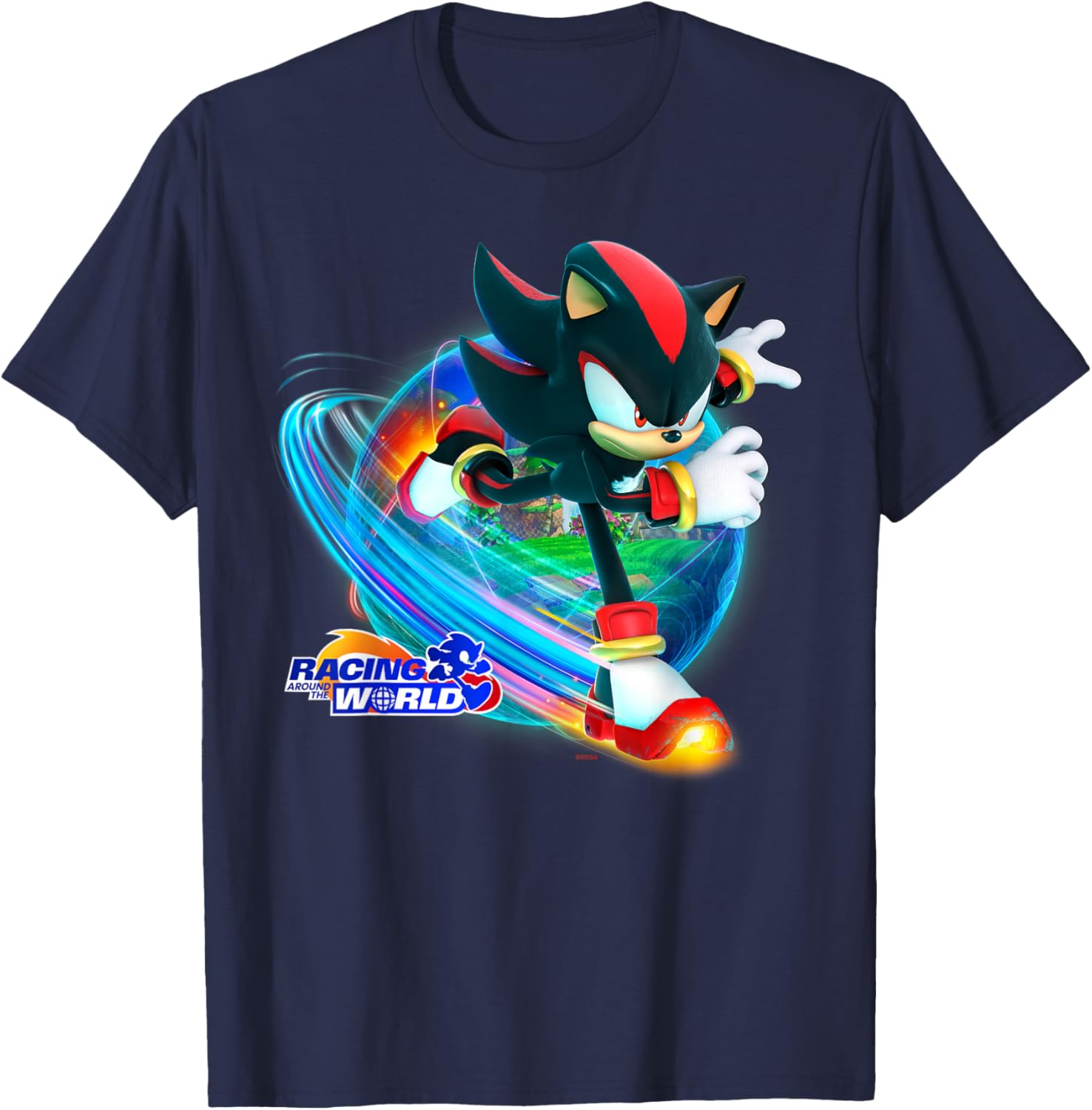 Sonic the Hedgehog Racing Around the World Shadow T-Shirt for Fans - 27