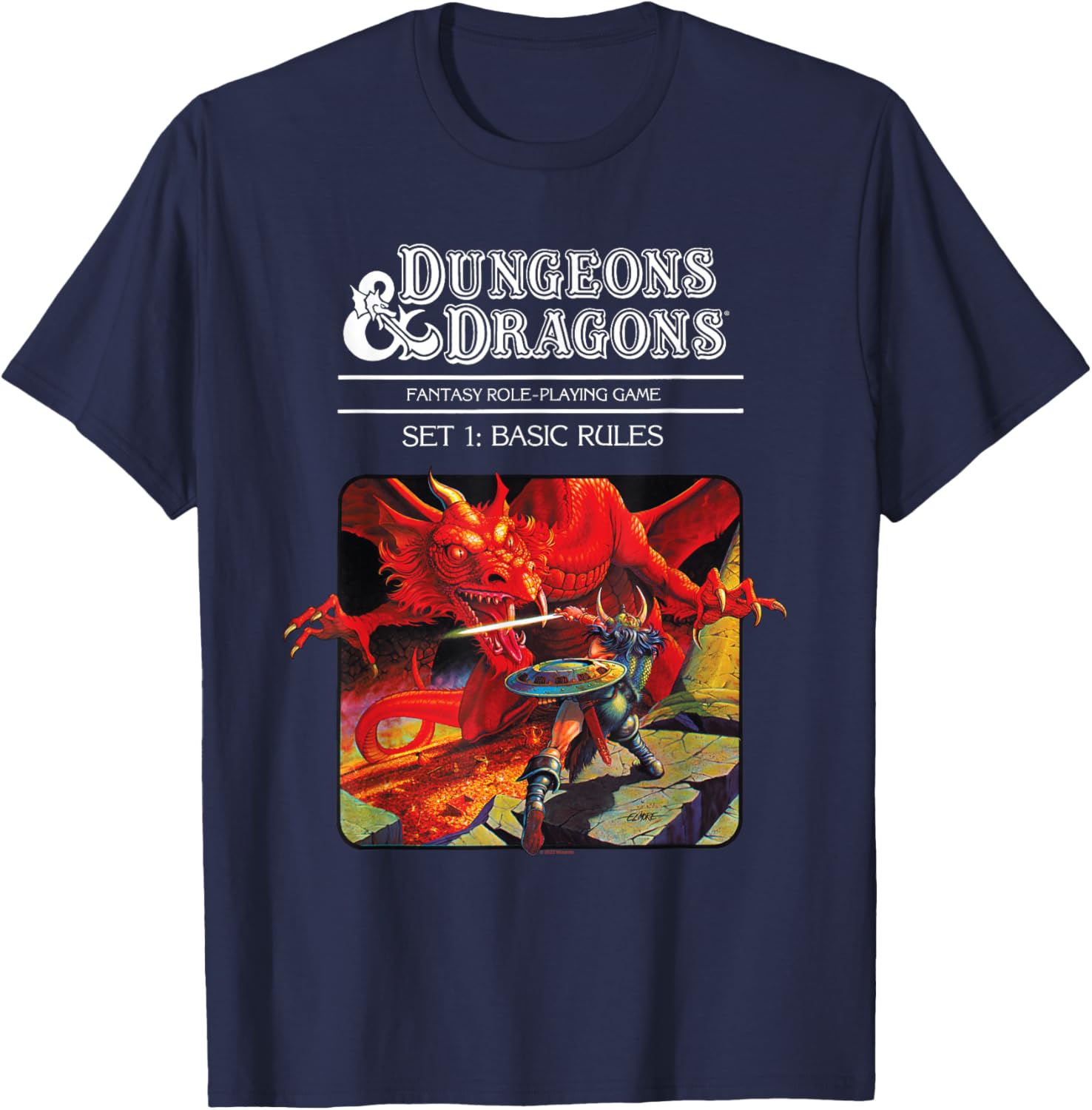 Vintage Dungeons & Dragons Basic Rules Cover T-Shirt for Fans and Gamers - 6