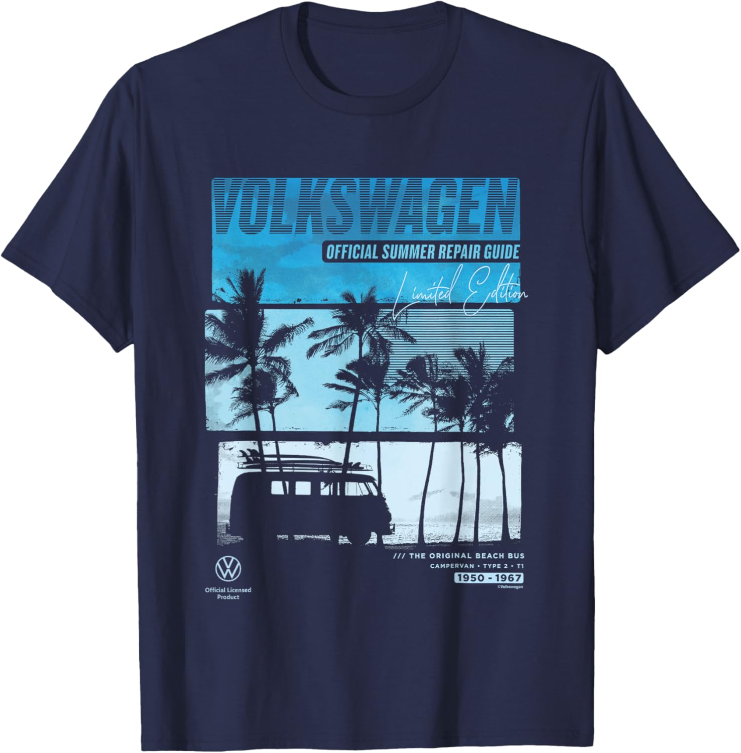 Volkswagen Type 2 T1 Beach Bus Repair Guide T-Shirt for Summer Fun - 6