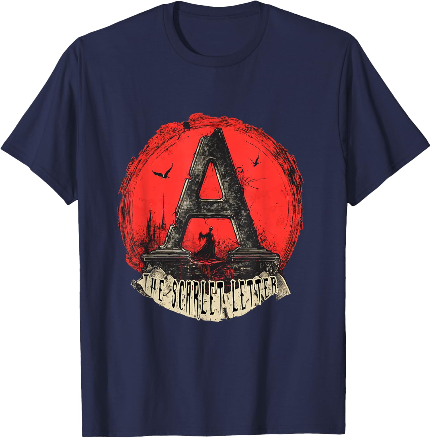 Stylish Scarlet Letter T-Shirt for Fans of Classic Literature Apparel - 9