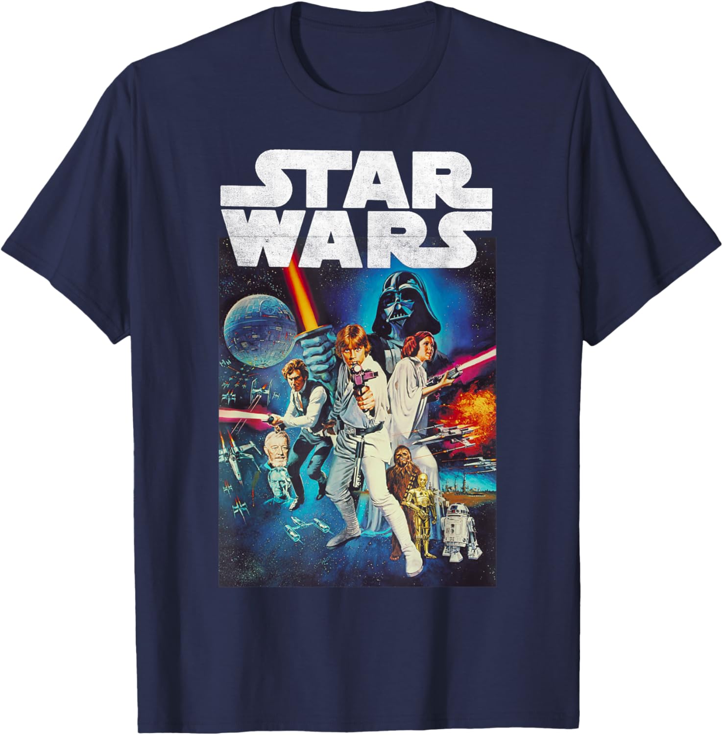 Star Wars Vintage Cast Poster T-Shirt for Disney Fans and Collectors - 4